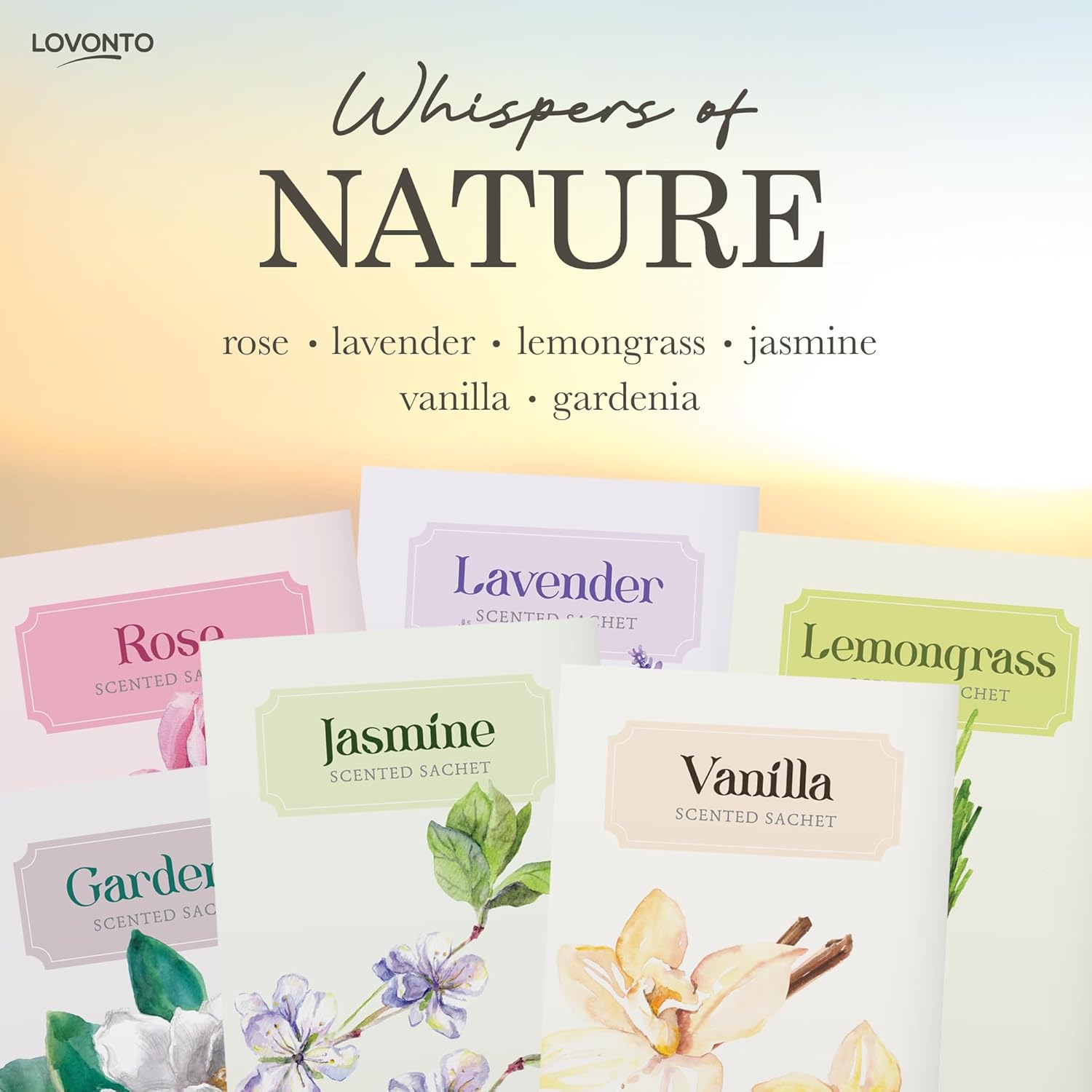 Lovonto 6 Pack Scented Sachet Bags for Home and Car
