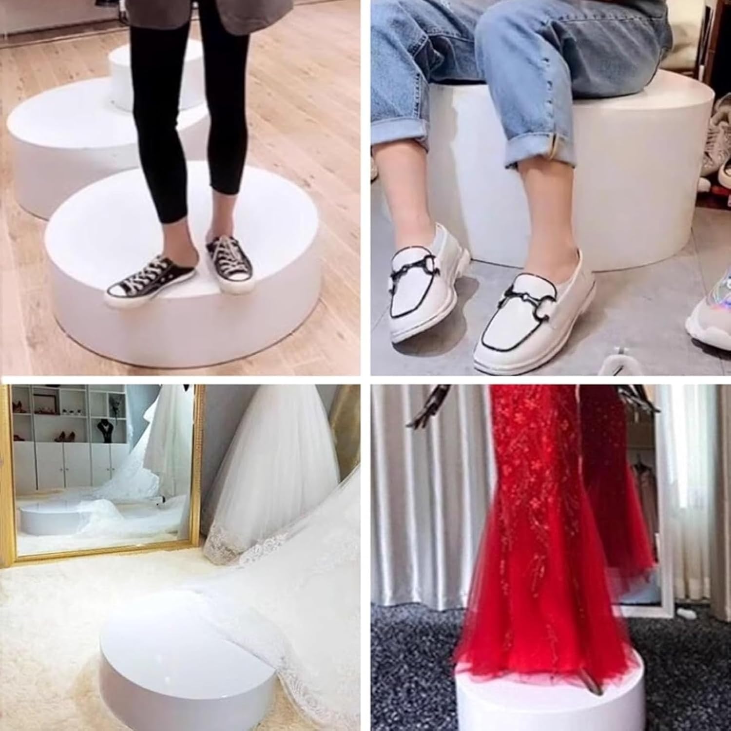 White Round Display Plinth Stand for Home Decor