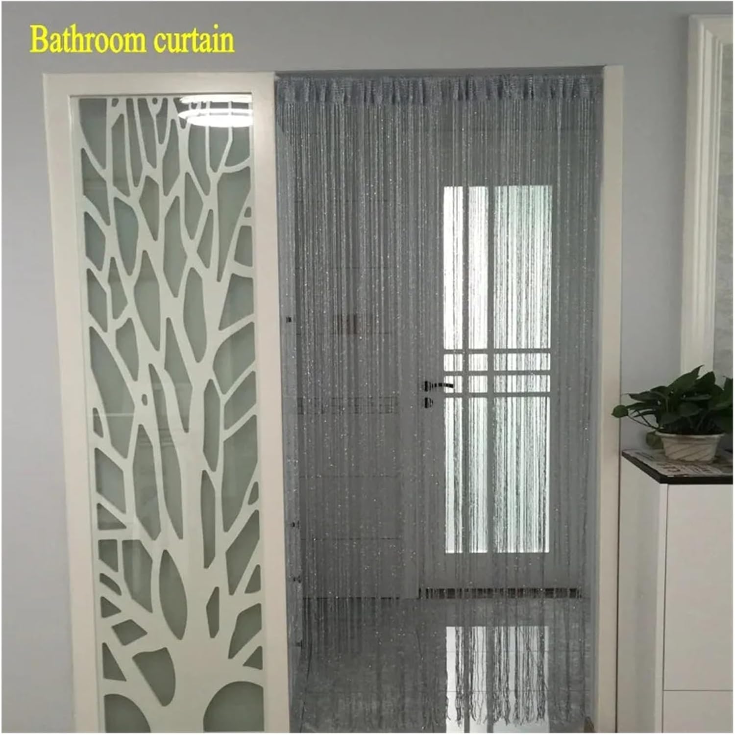 Shiny Tassel String Curtain 3x26m Blue