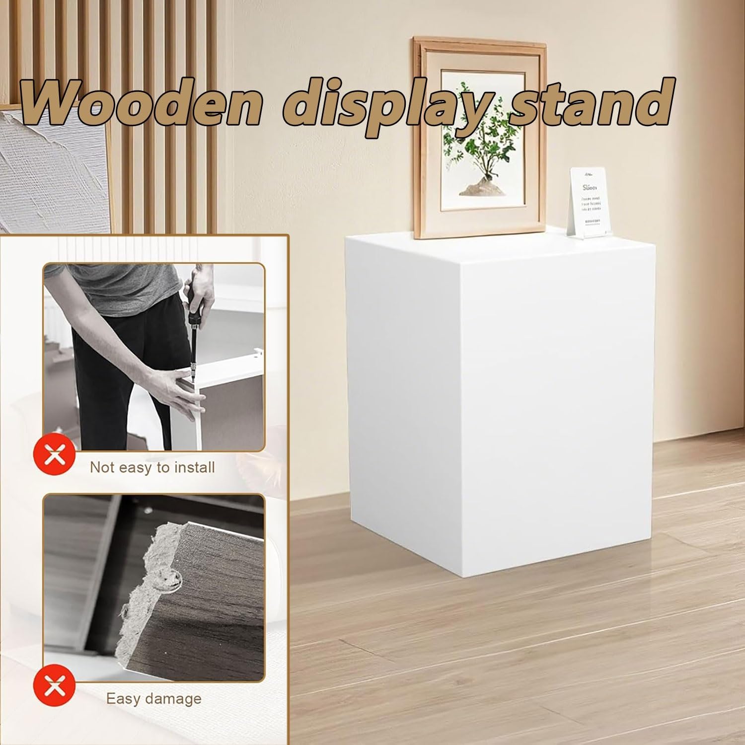 White Square Display Pedestal Stand for Events