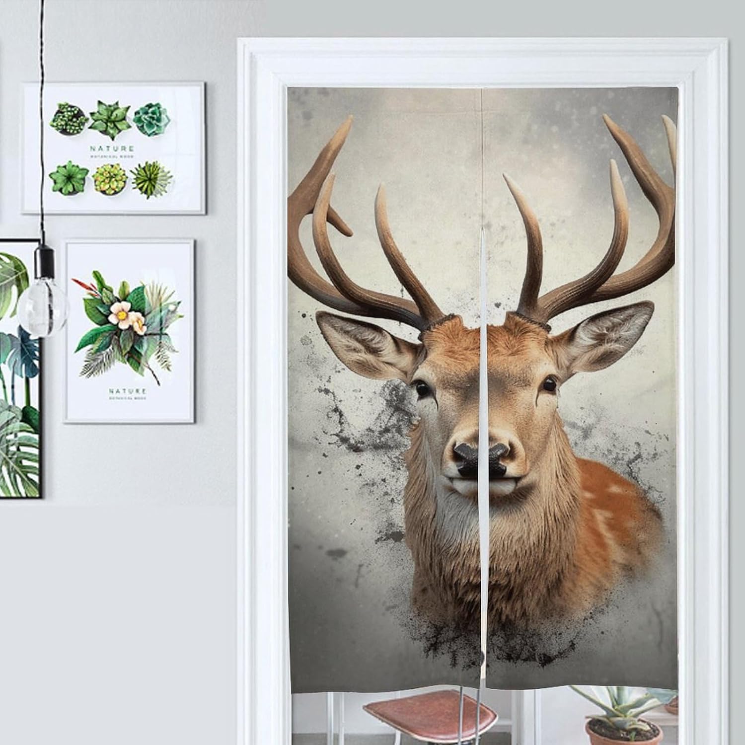Japanese Noren Deer Door Curtain 34x57 Partition Decor
