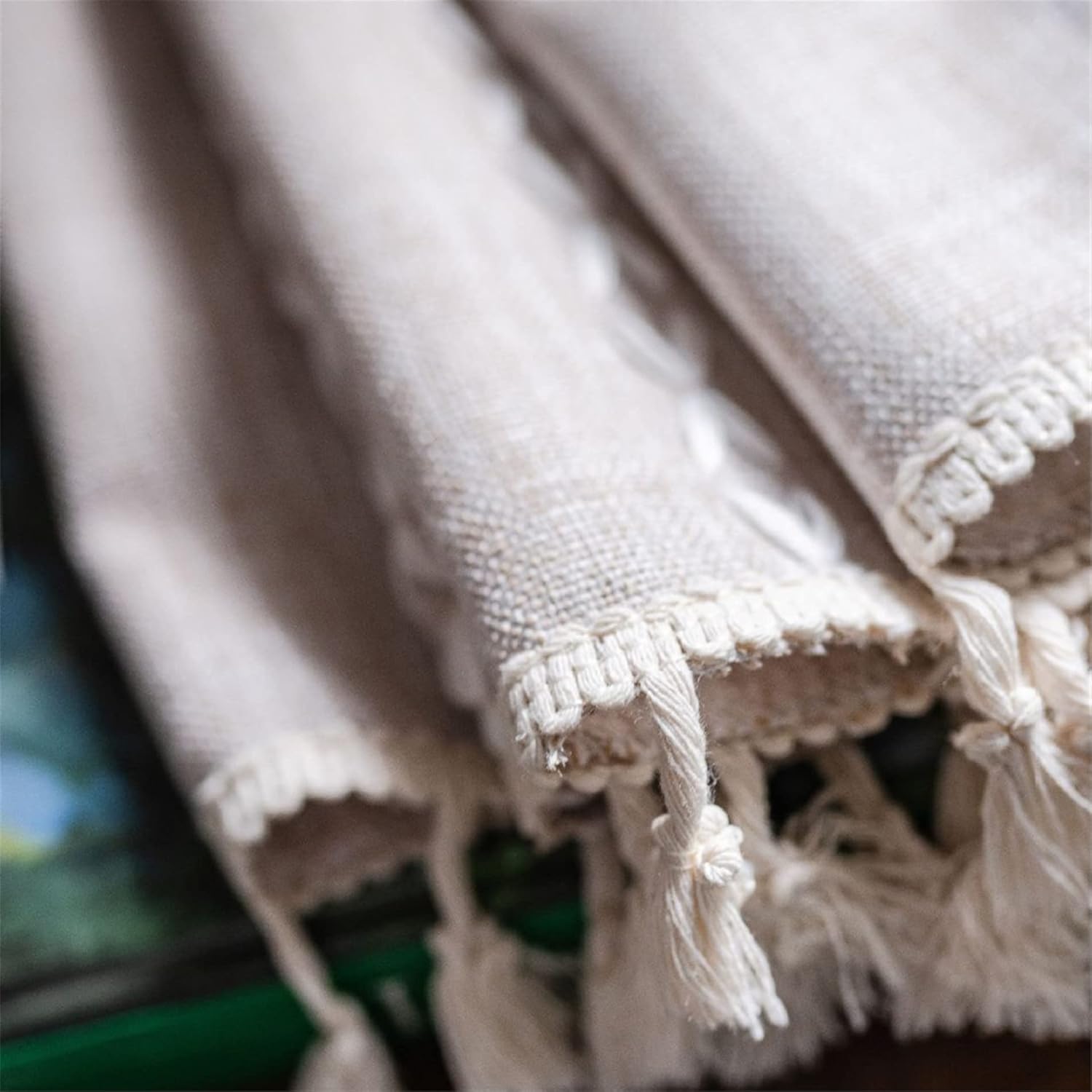Yunsurey Light Brown Boho Curtain Panel 52x78