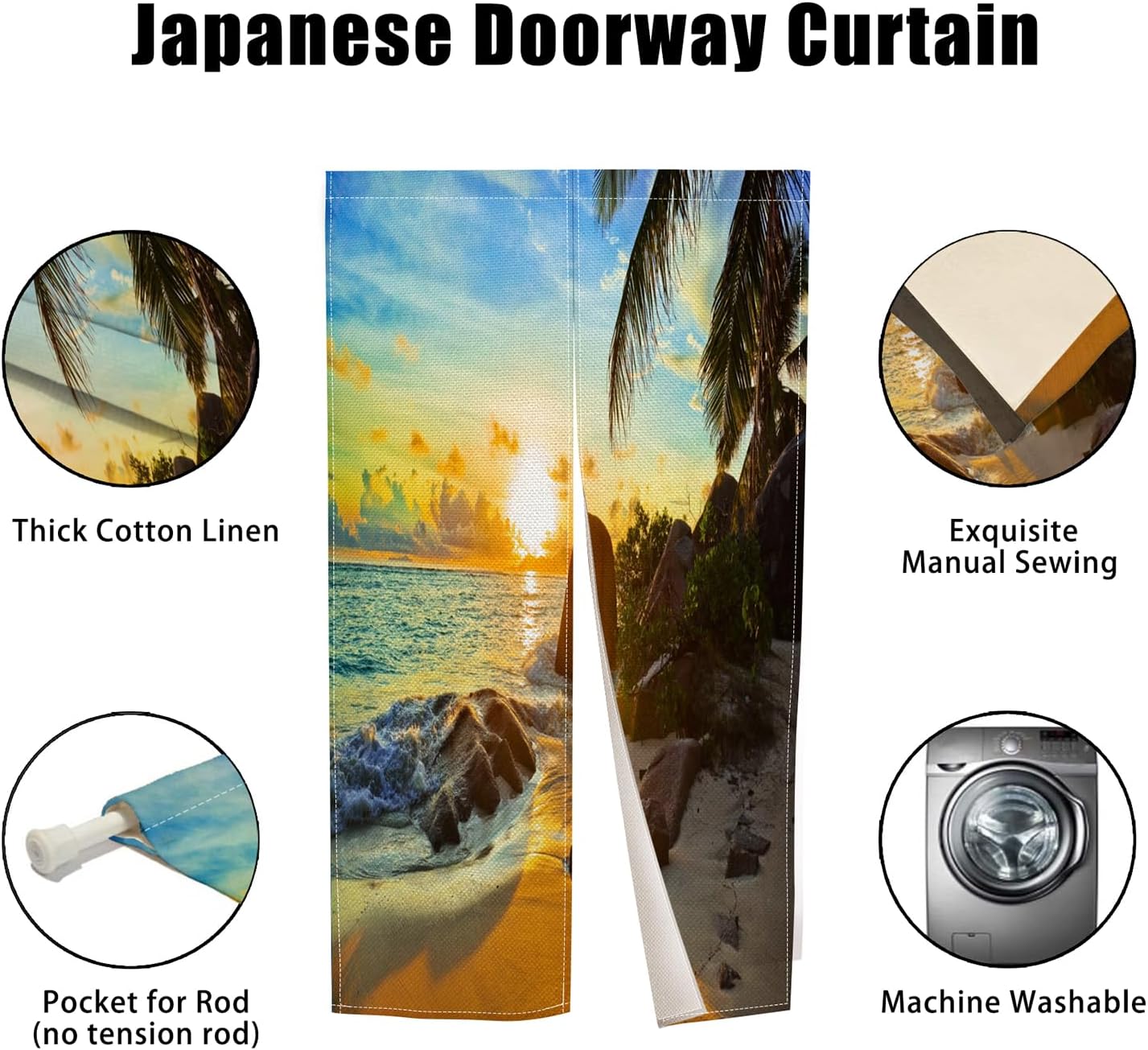 Leowefowa Japanese Doorway Curtain Tapestry 283x472 Inches
