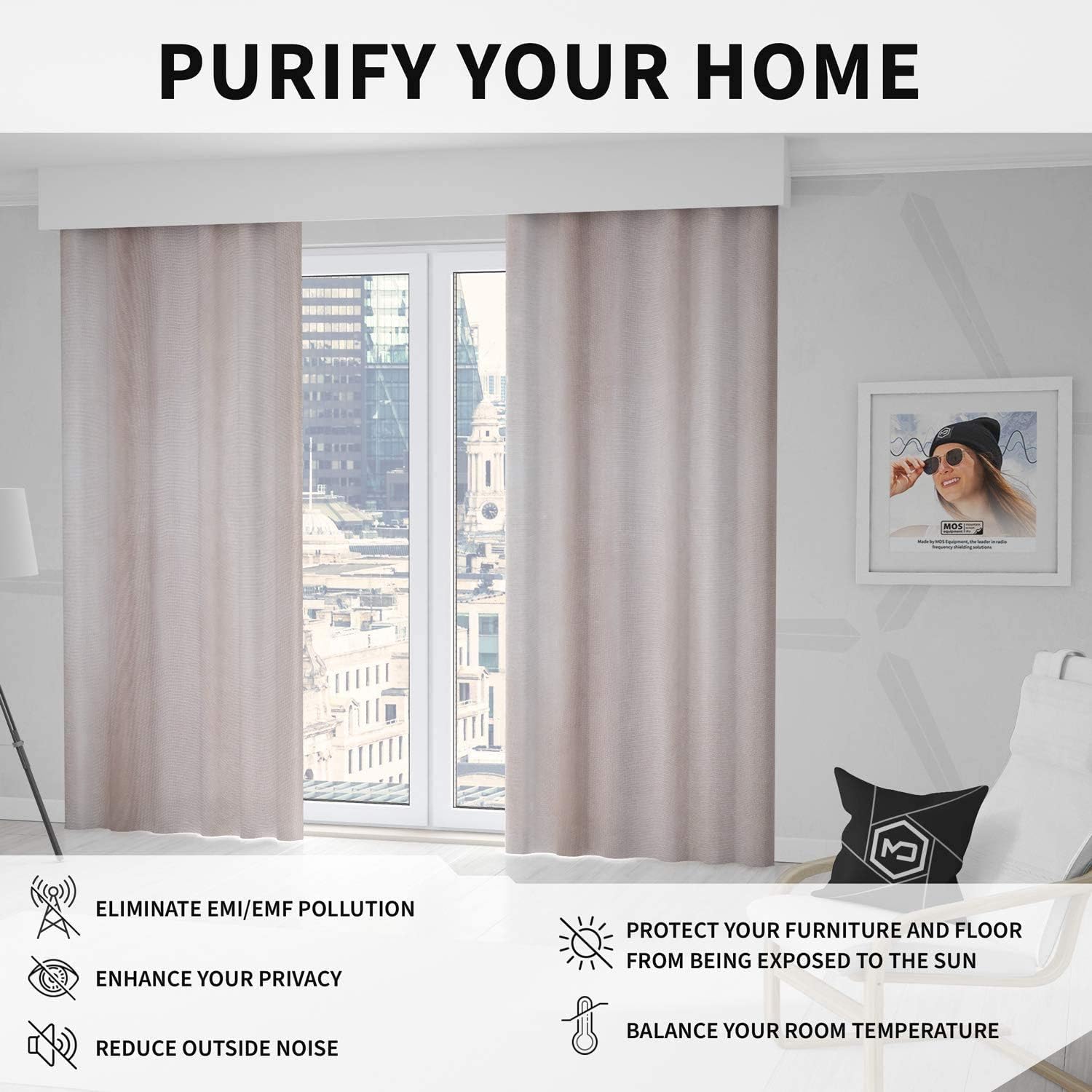 Mission Darkness TitanRF Radiation Shielding Curtains 52x84