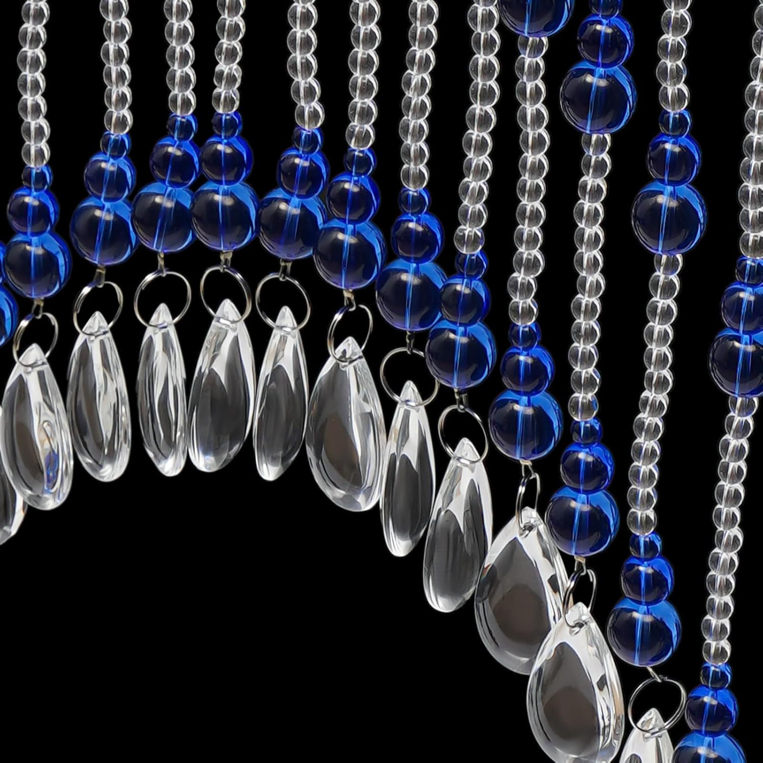 Blue Crystal Beaded Curtain for Doorway and Arched Window