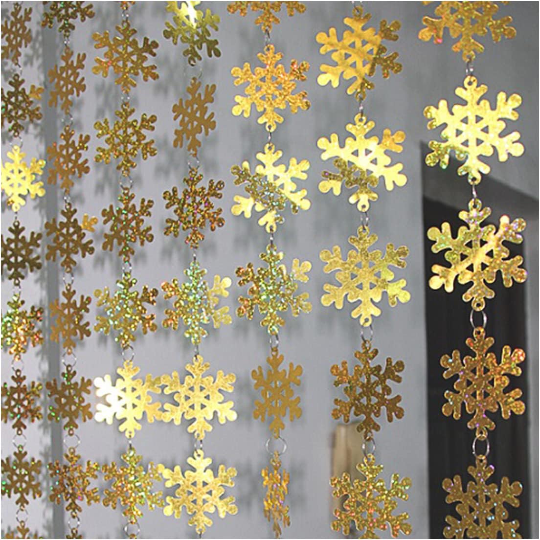 QueenBox 5Pcs Round Sequin Beaded Curtain Blue