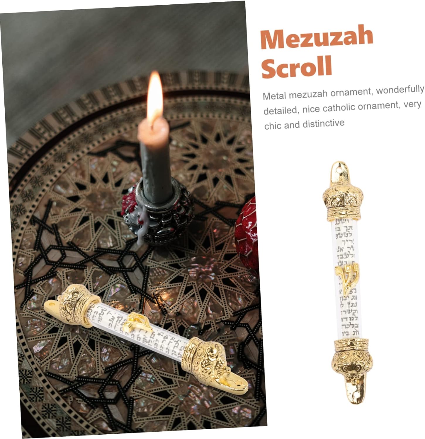 Door Right Side Mezuzah Jewish Religious Metal Scroll for Home