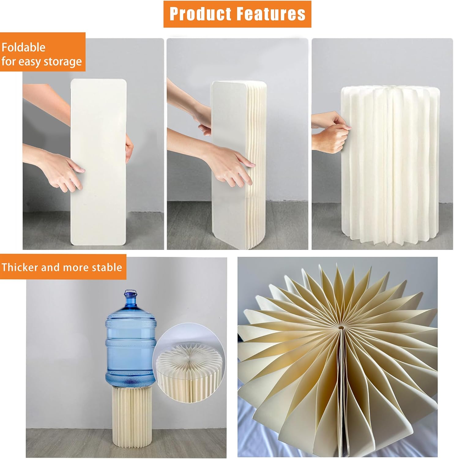 5 Pcs Foldable Cylinder Pedestal Stand for Party Decor