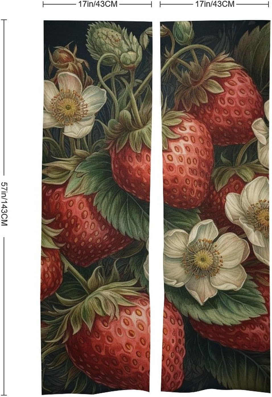 Japanese Noren Strawberry Flower Door Curtain 34x57