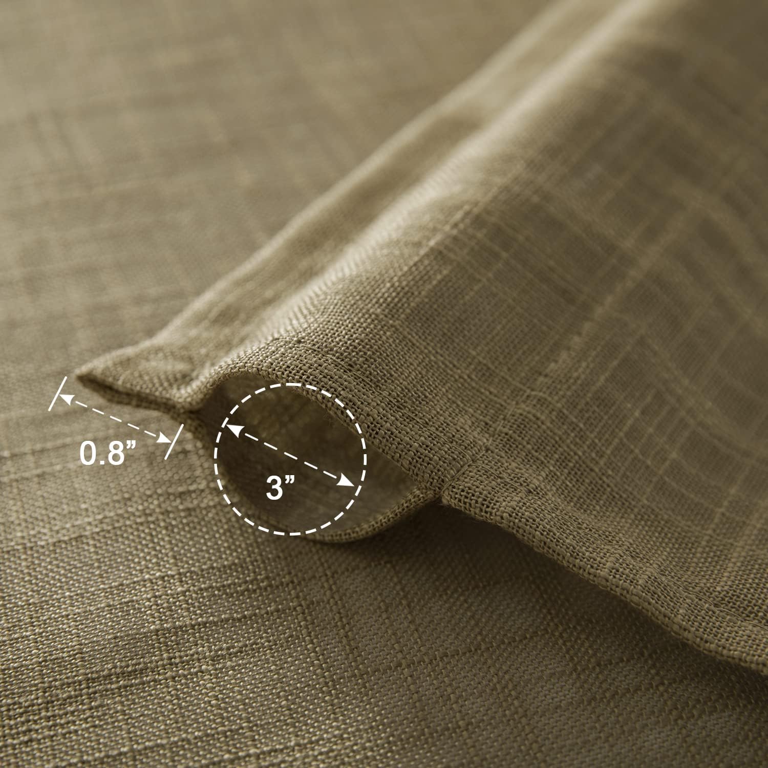 SHINELAND Light Brown Curtains 2 Panels