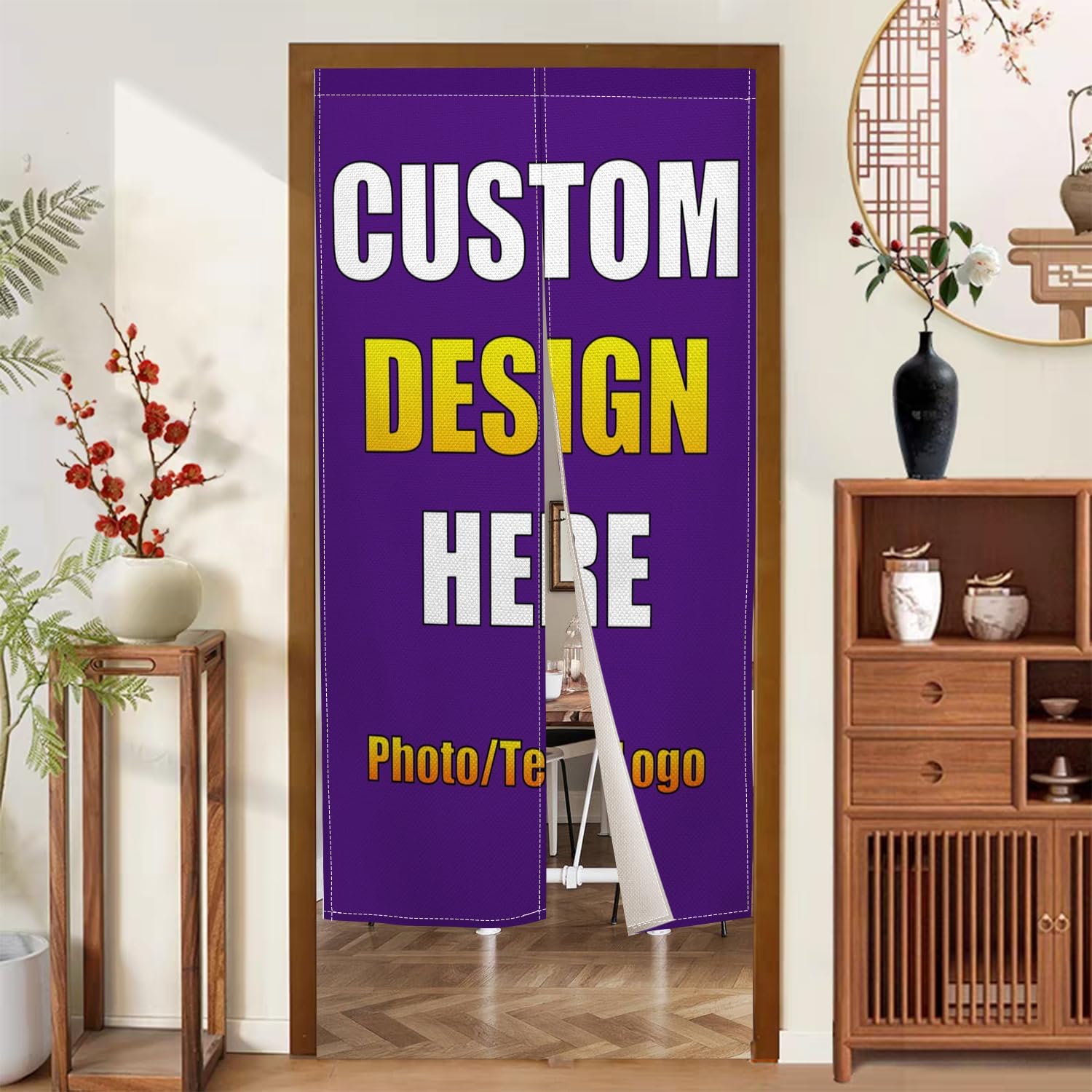 XMJJKUF Custom Noren Curtain with Photo and Logo
