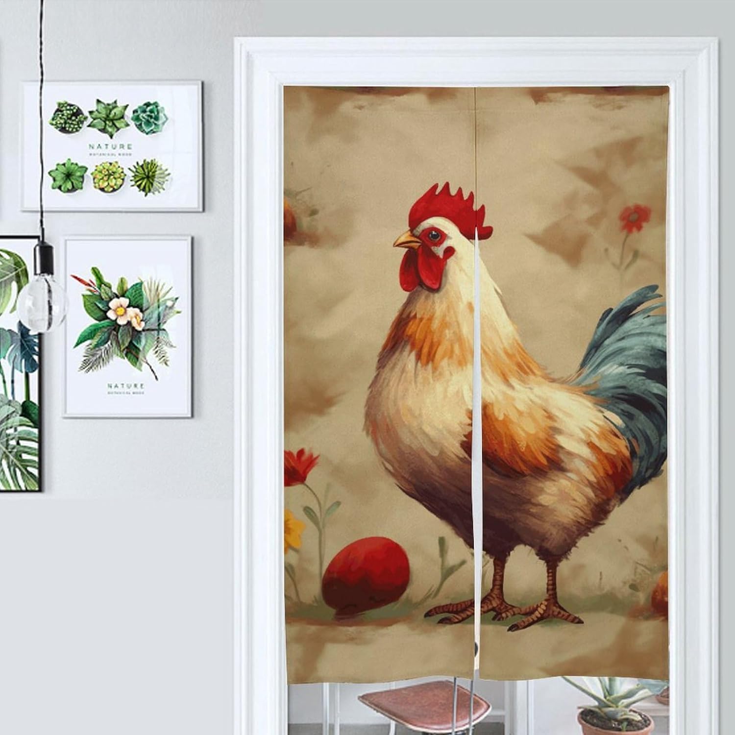 Japanese Noren Art Chicken Door Curtain 34x57