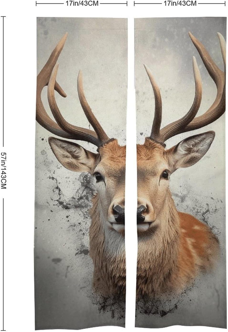 Japanese Noren Deer Door Curtain 34x57 Partition Decor