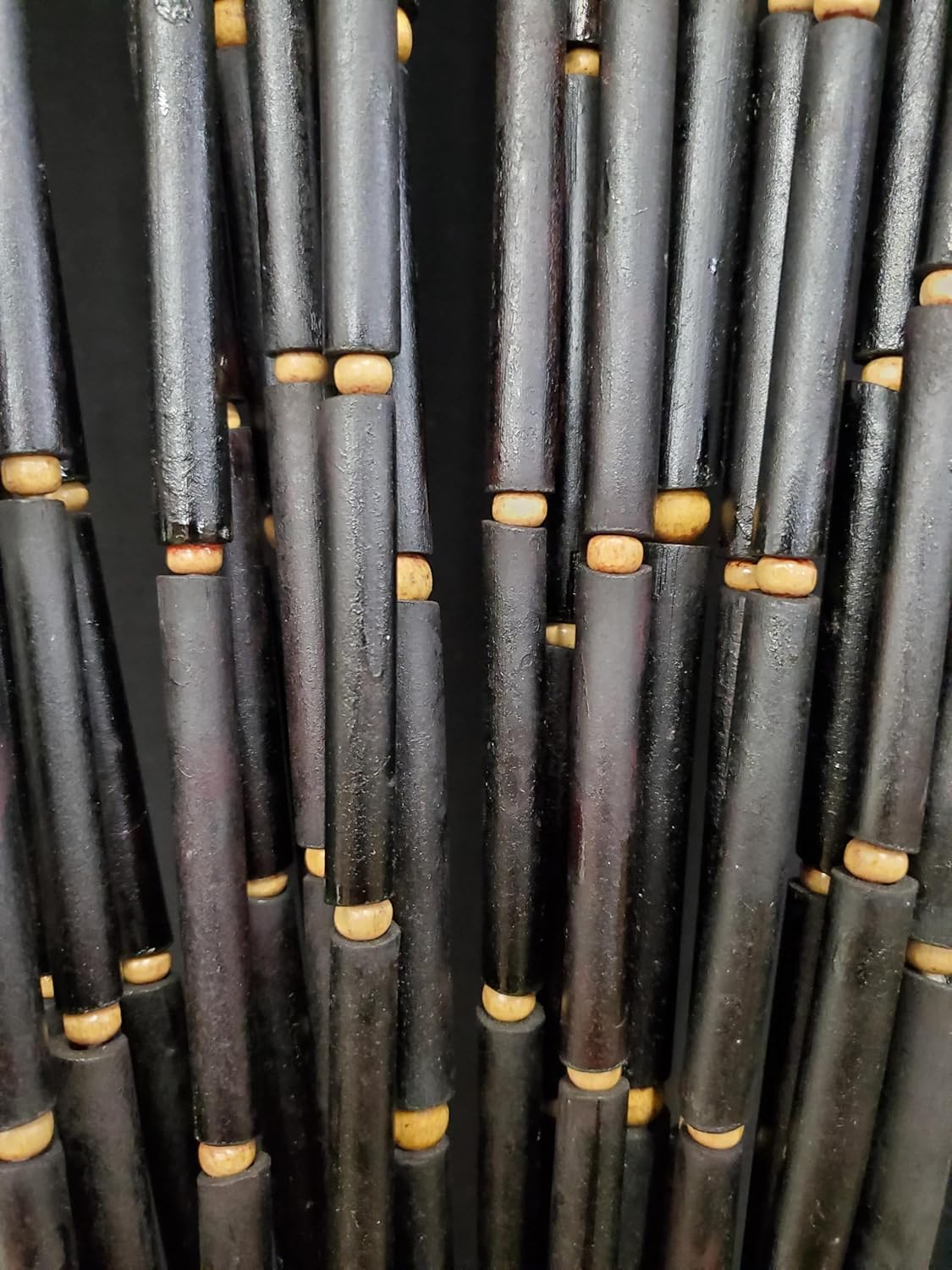 ABeadedCurtain - Ebony Black Bamboo Bead Curtain