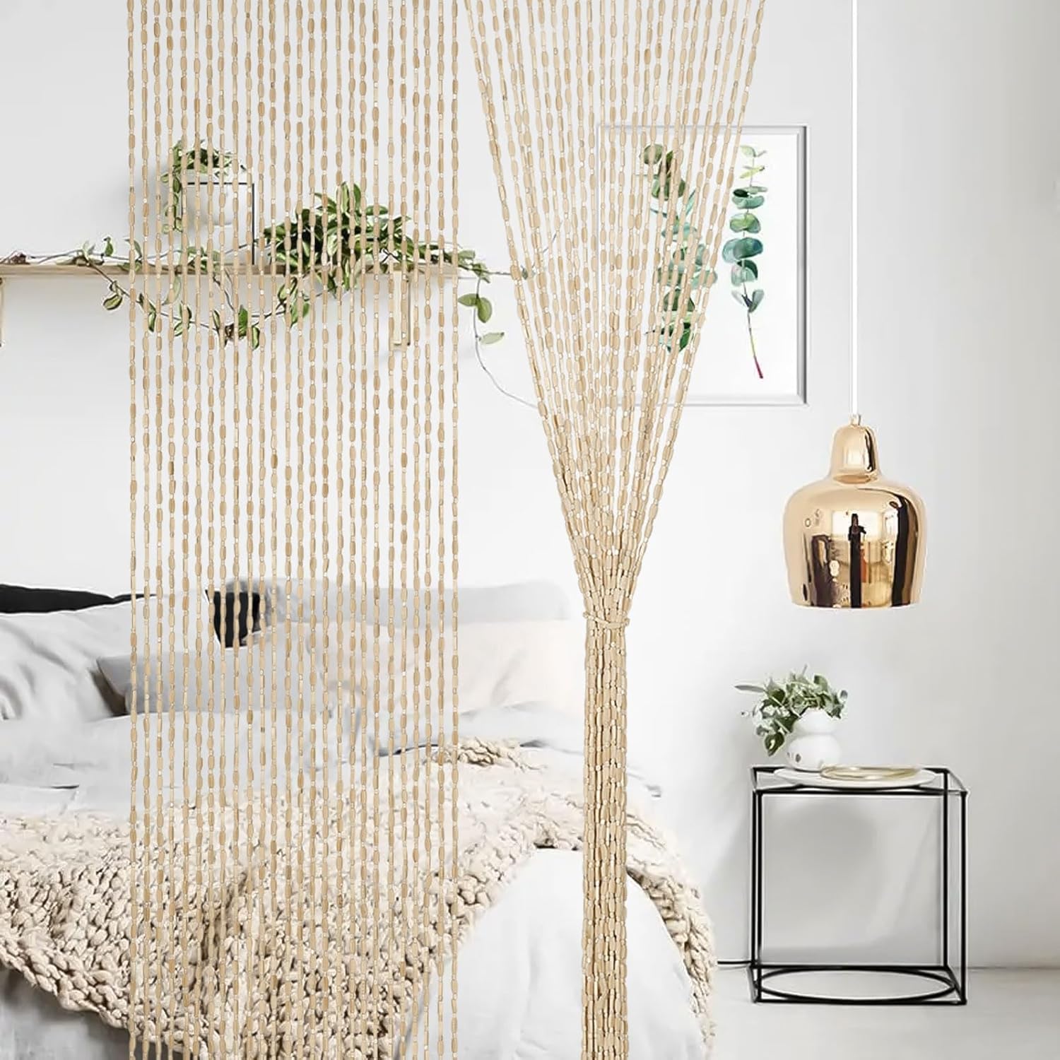 Handmade Bamboo Beaded Curtain 52 Strands 355 x 75 Inches