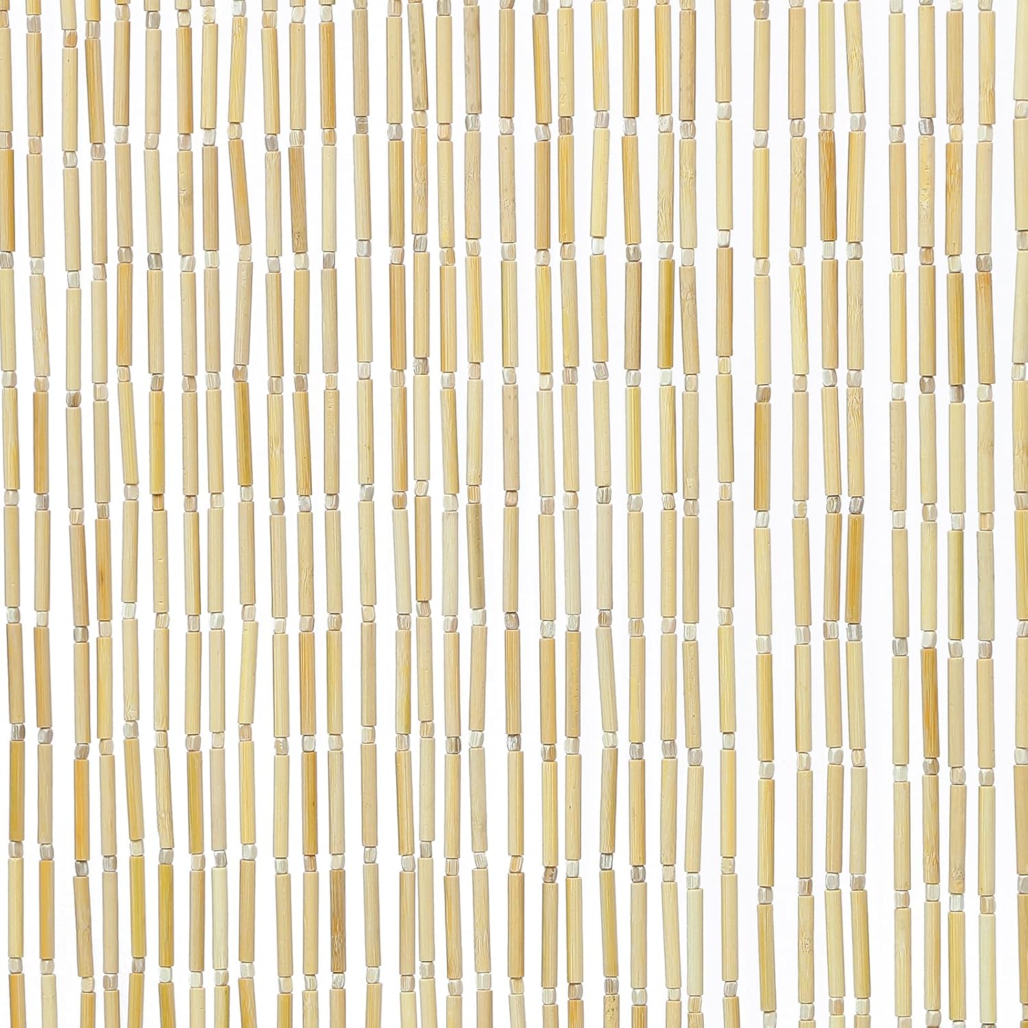 Natural Wood and Bamboo Beaded Curtain 60 Strands