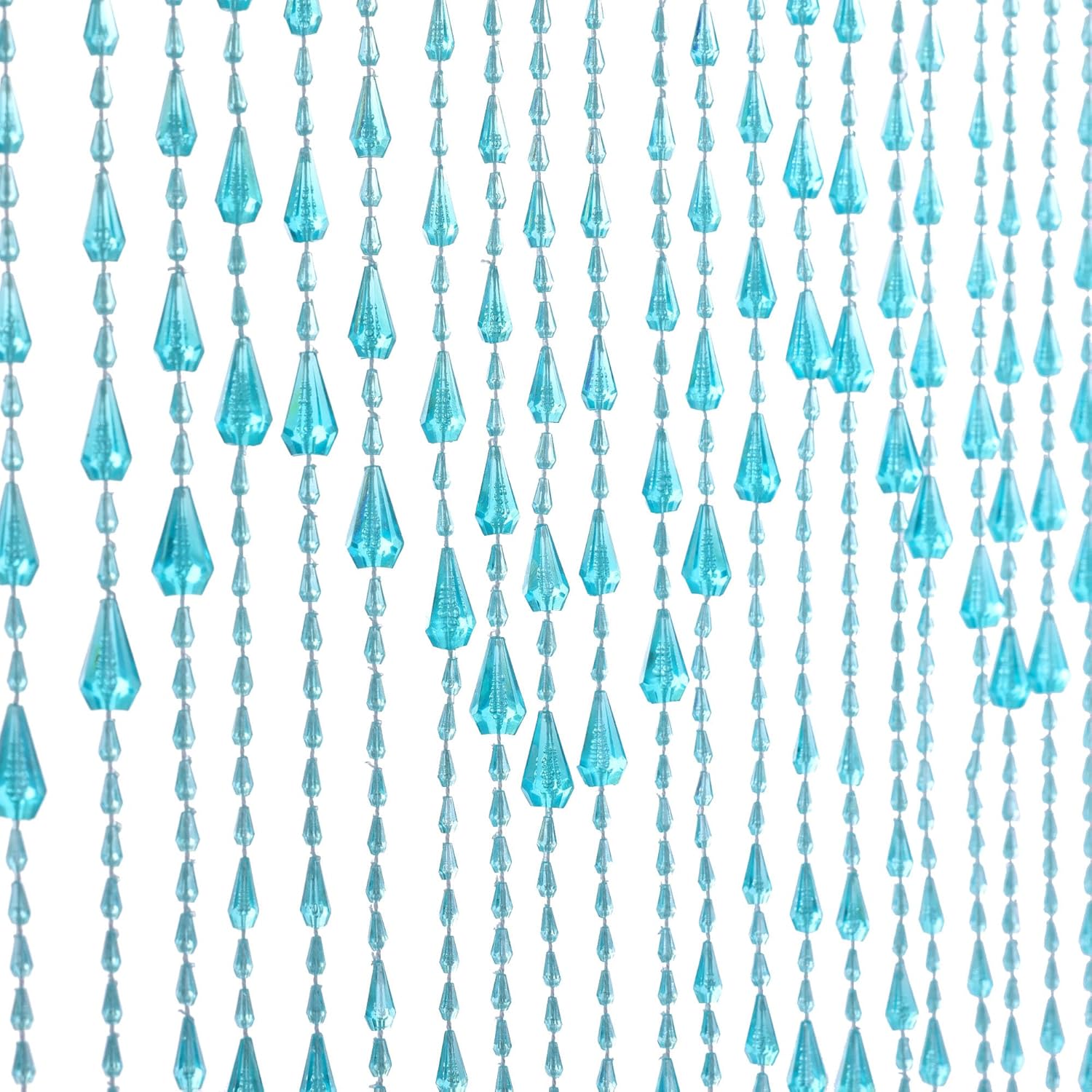 Crystal Beaded Curtain 355 x 79 Inches Teal Wave Pattern