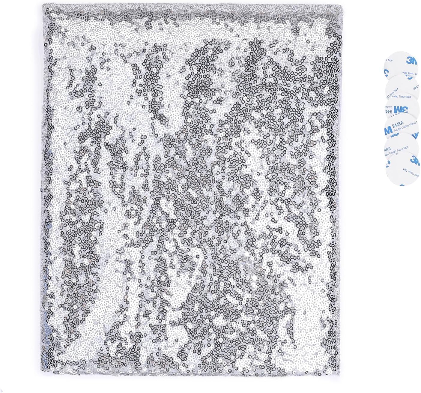 Silver Sequin Aisle Runner 2FTx15FT for Christmas Prom Party