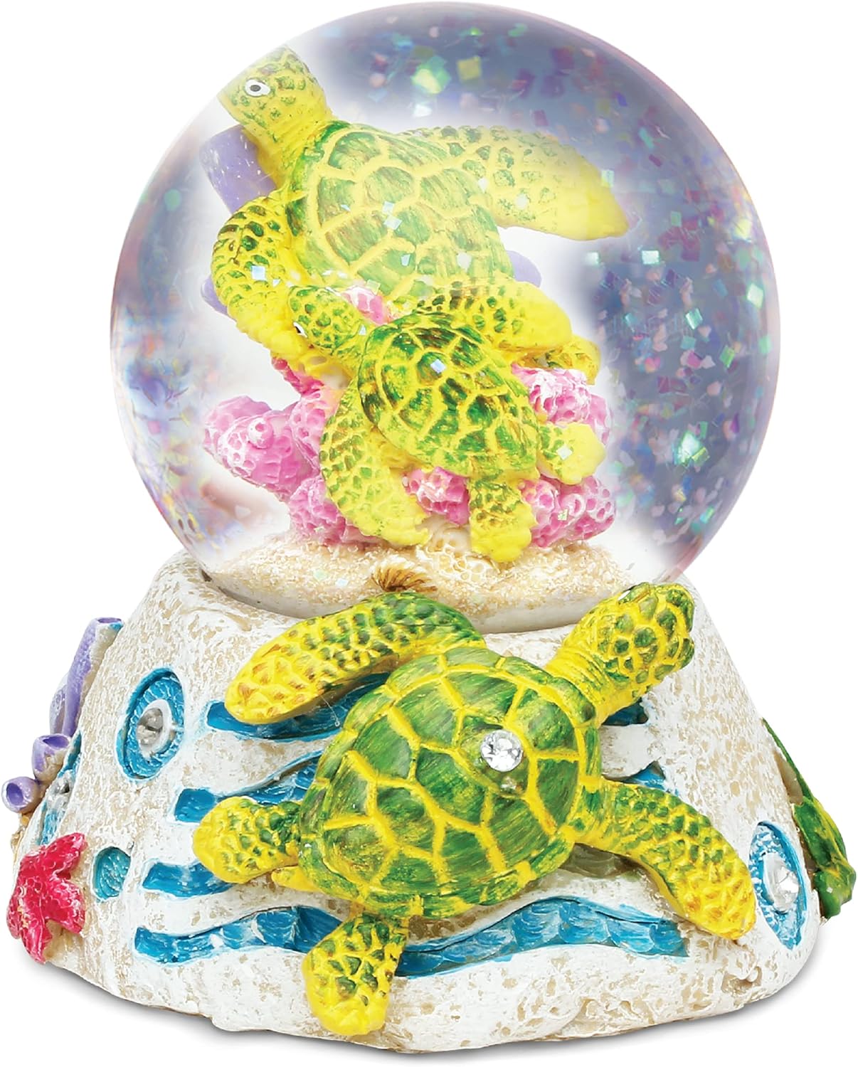 COTA Global Sea Turtle Snow Globe - Sparkly Glitter Decor