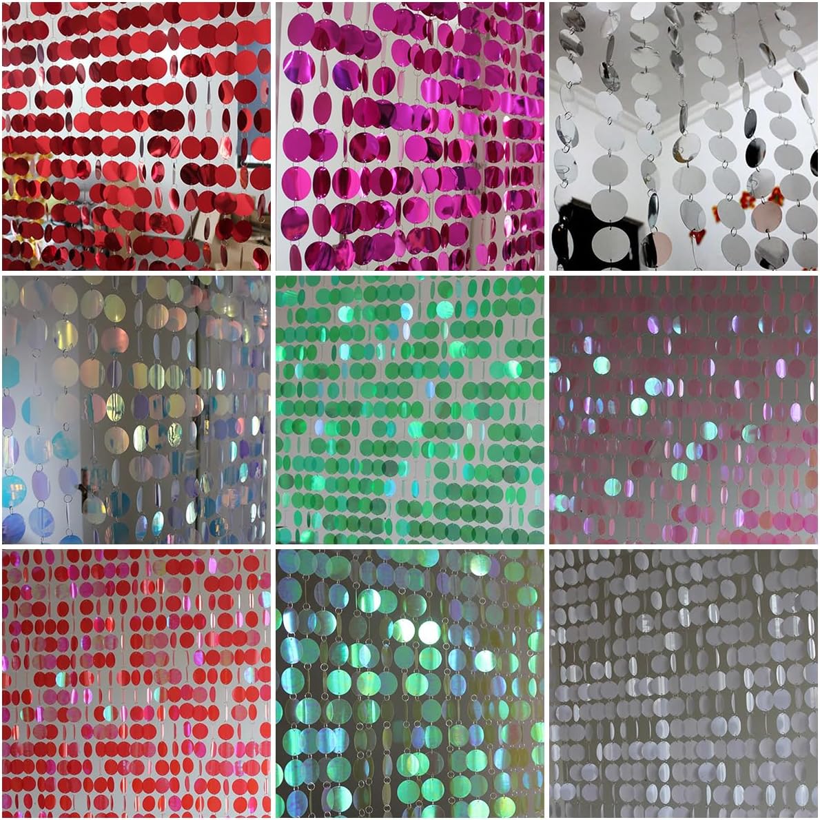 ECYC Ltd Shimmer Sequin Beaded Curtain Set of 5