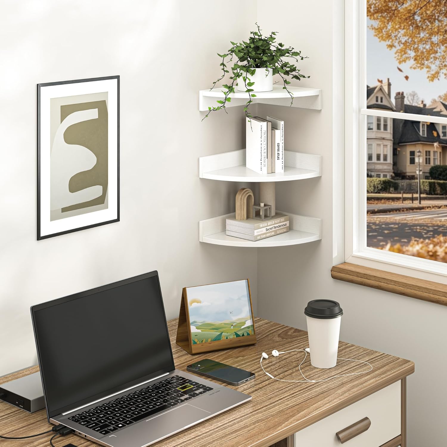 Fun Memories Corner Shelf Wall Mount 3 Pack White