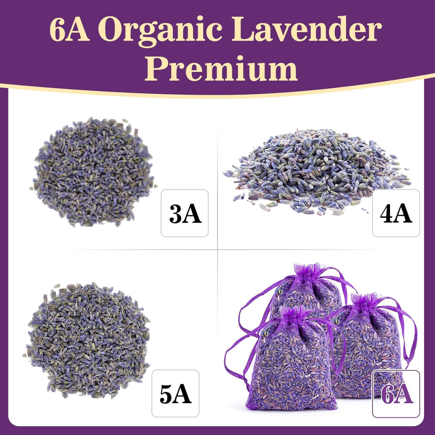 Sukh 66OZ Lavender Sachet Bags - Fresh Dried Lavender for Home Fragrance