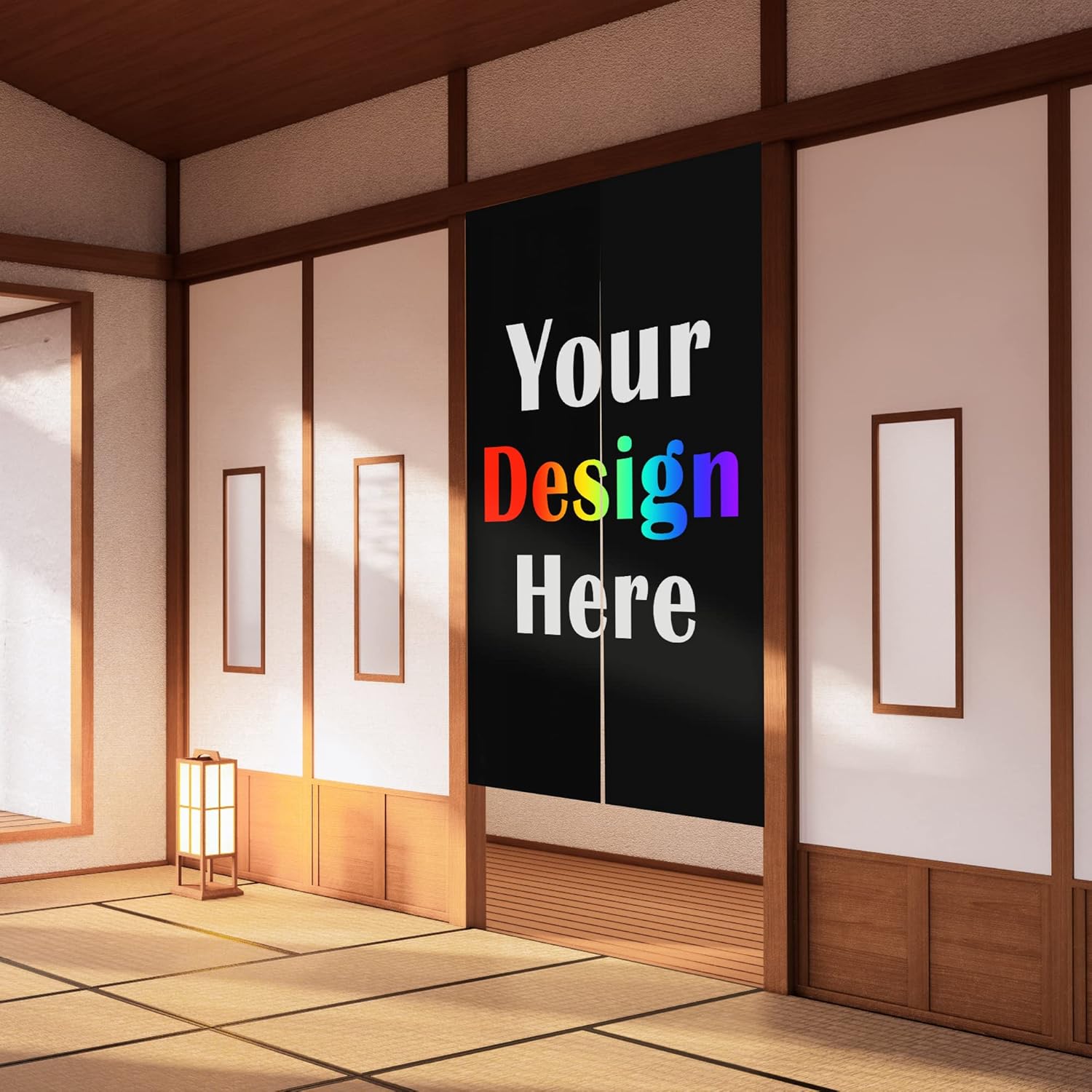 Custom Doorway Curtain with Photo Text Logo Japanese Noren Partition