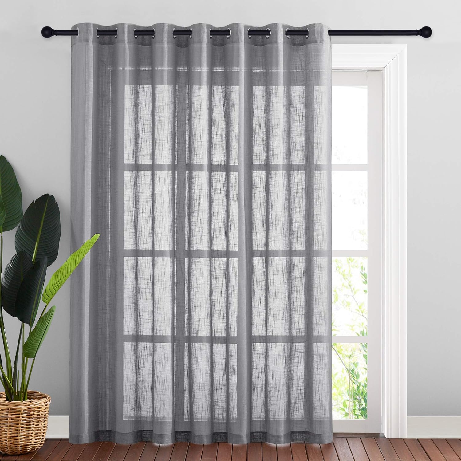 NICETOWN Linen Textured Curtain with Grommet Top