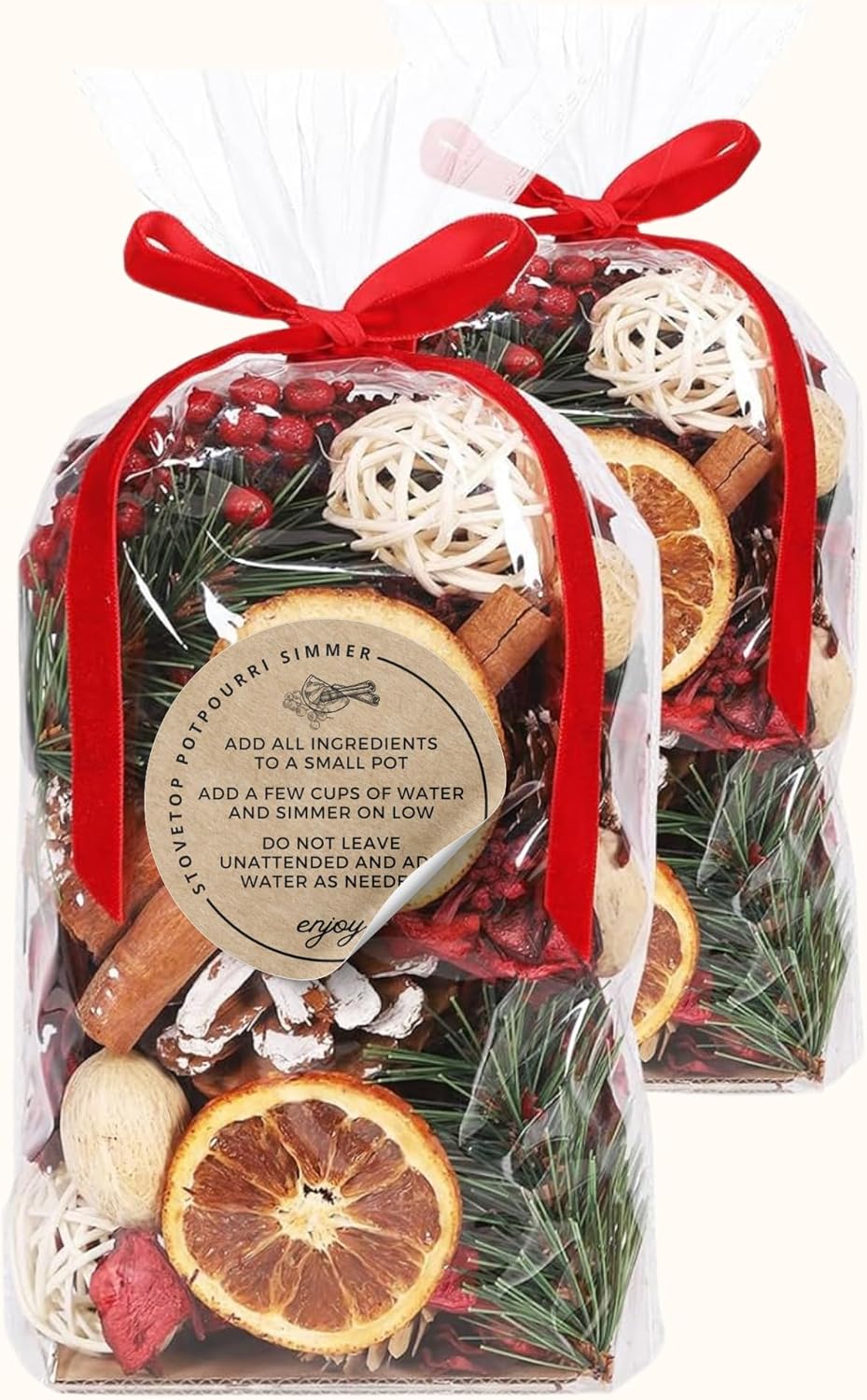 Stovetop Potpourri Instruction Labels 250pc Roll 2 Inch Circle Brown Boho Kraft Design