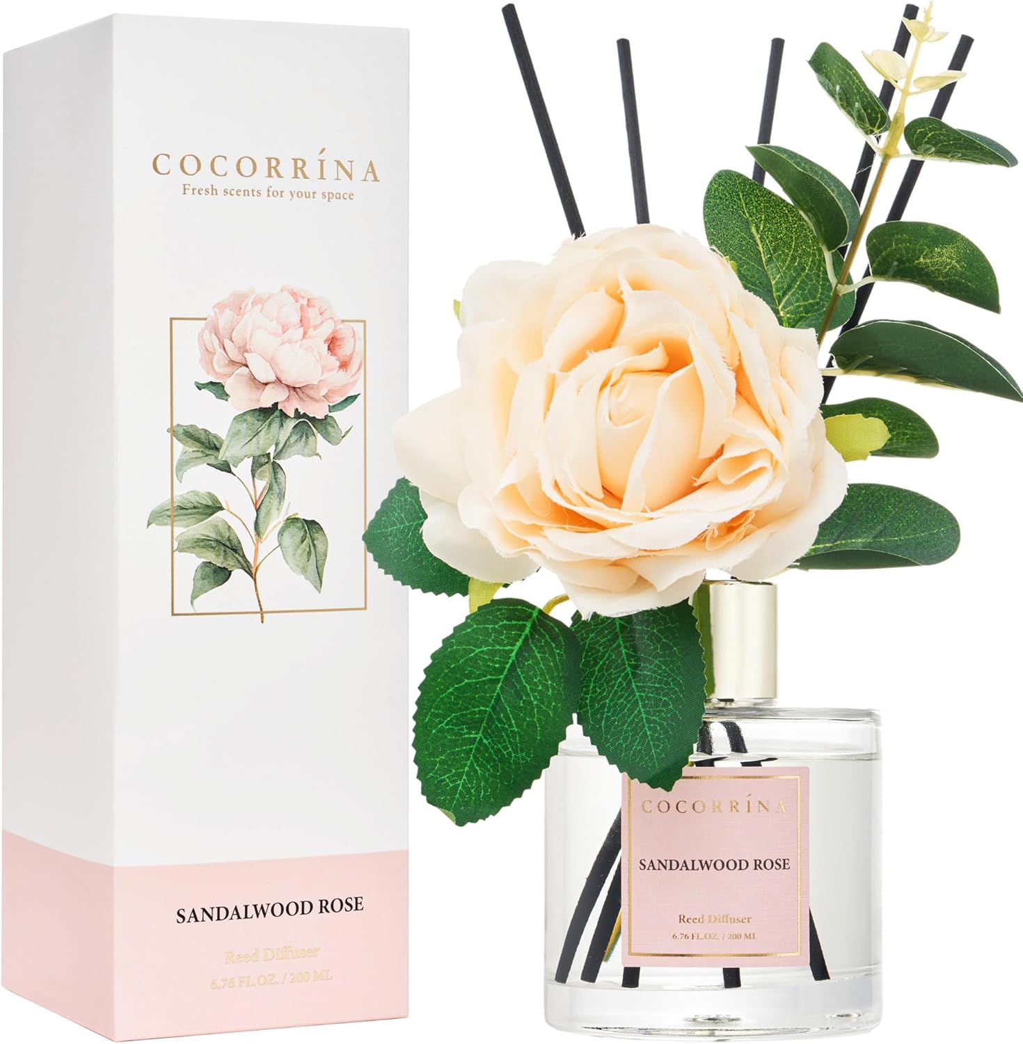 Cocorrina Reed Diffuser Set 67 oz Sandalwood Rose