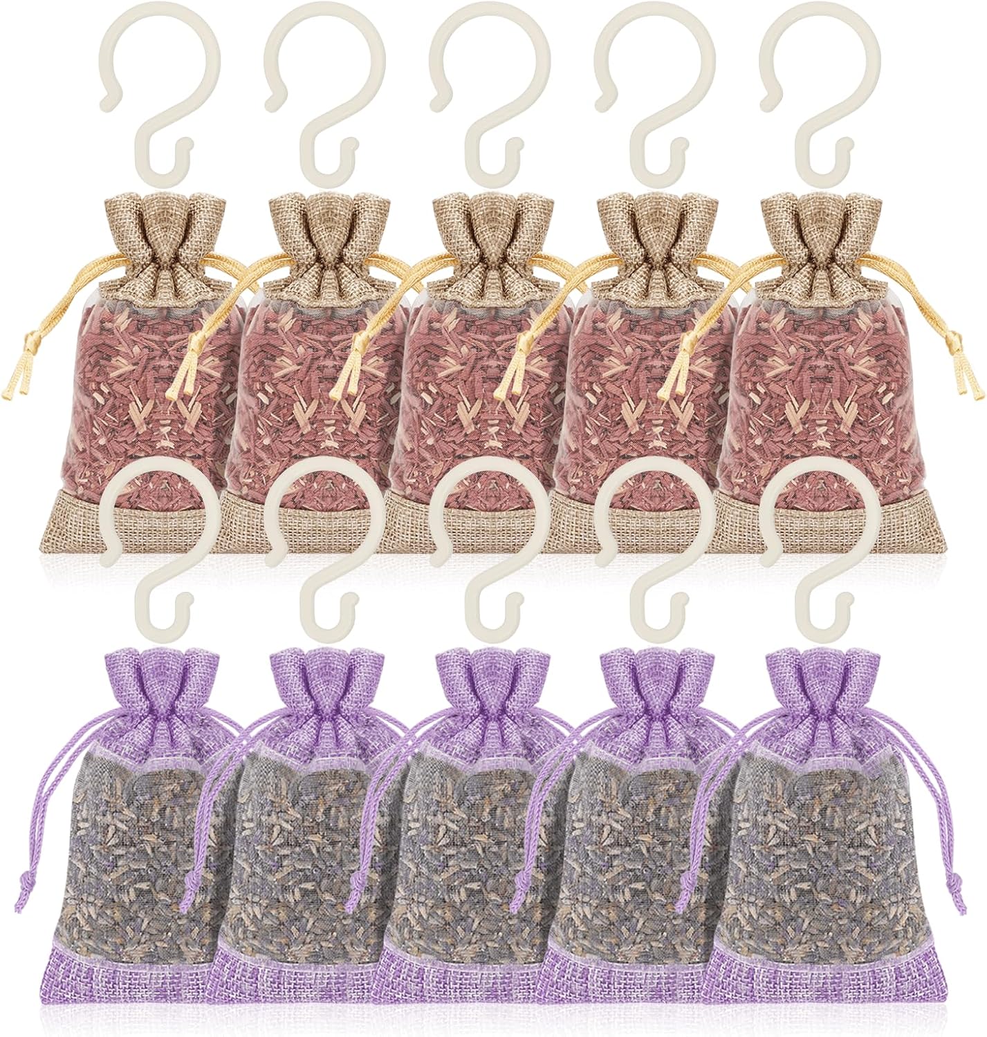 Homode Cedar Wood Blocks and Lavender Sachets - Pack of 10