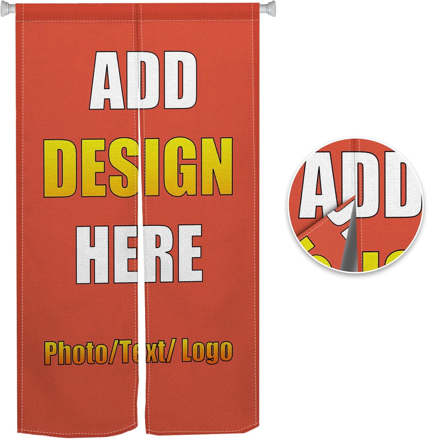 Custom Double Sided Noren Curtain with Photo Text Logo