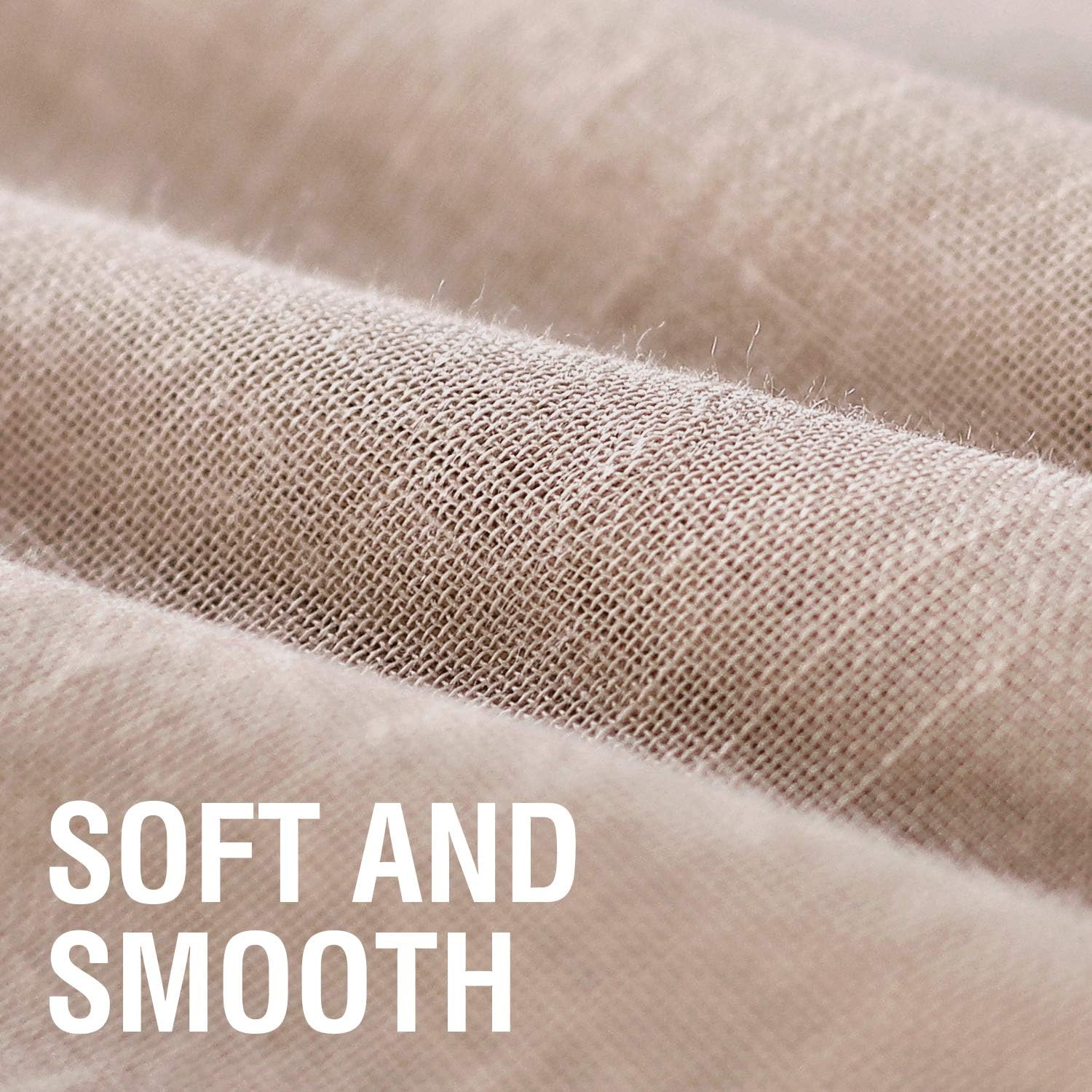 Linen Sheer Curtains 84 Inch Long Grommet Panels for Living Room
