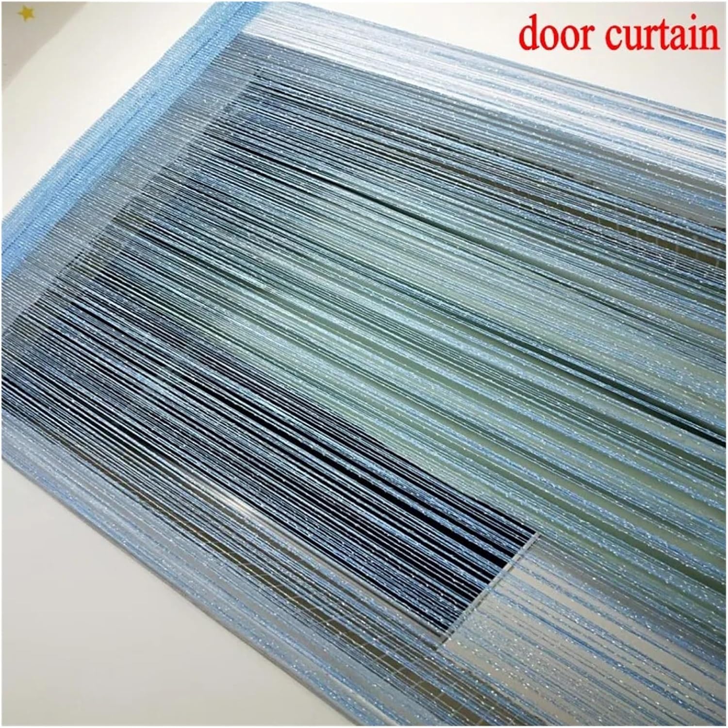 Shiny Tassel String Curtain 3x26m Blue