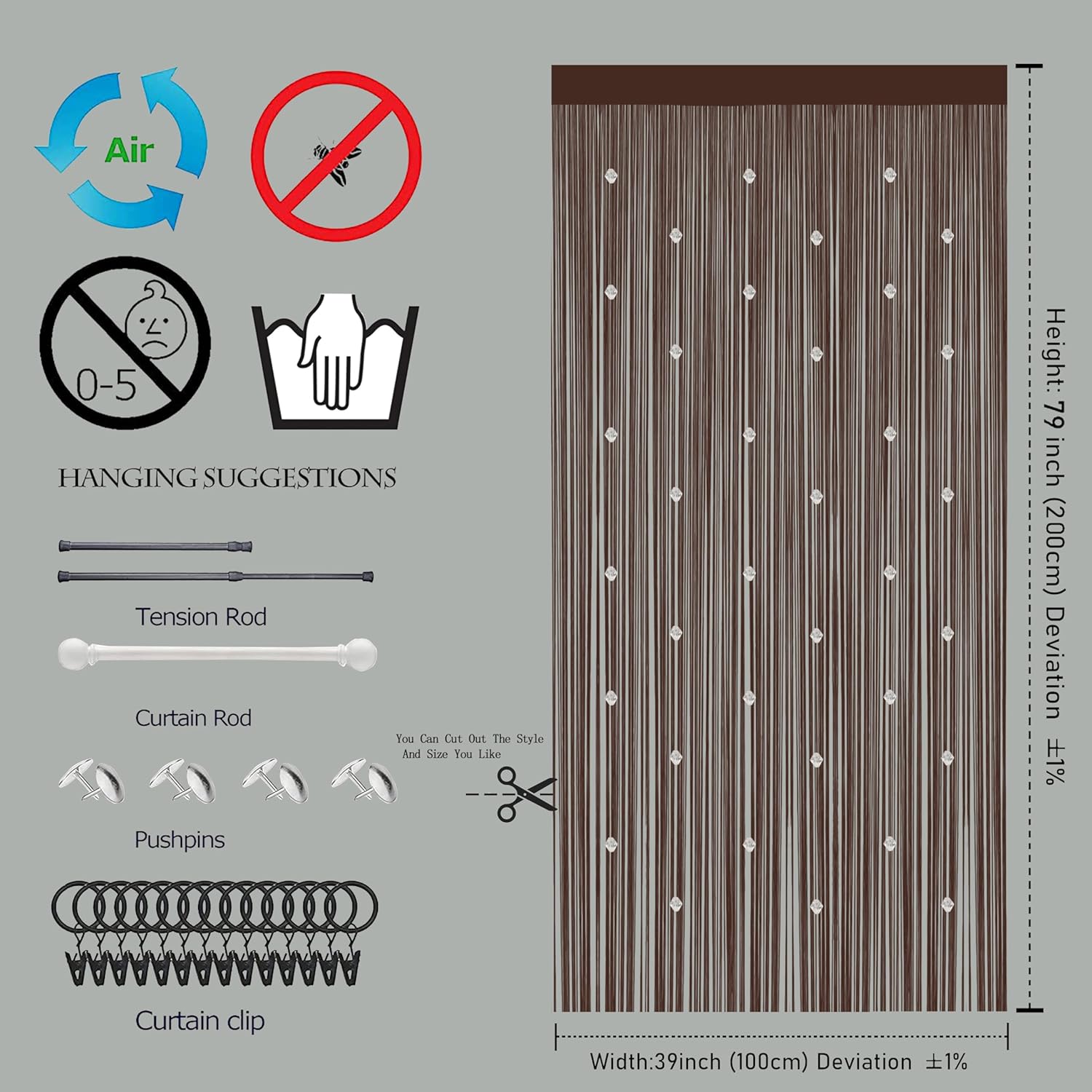 Beaded String Curtains for Boho Doorway Decor
