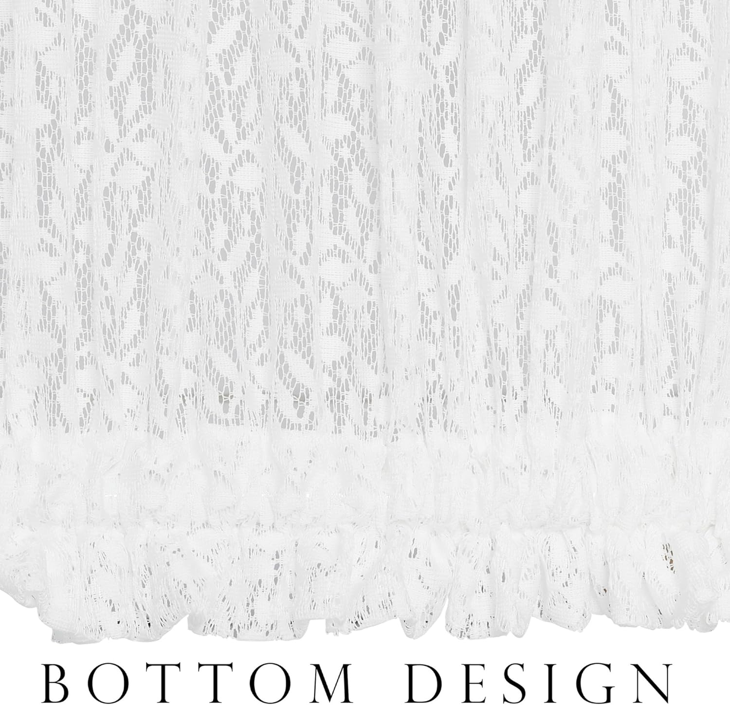 White Lace Panel with Tieback for French Doors and Windows