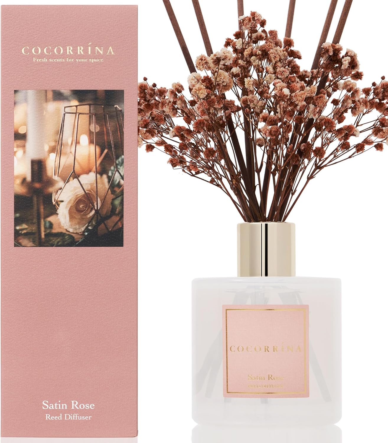 Cocorrna Satin Rose Reed Diffuser Set