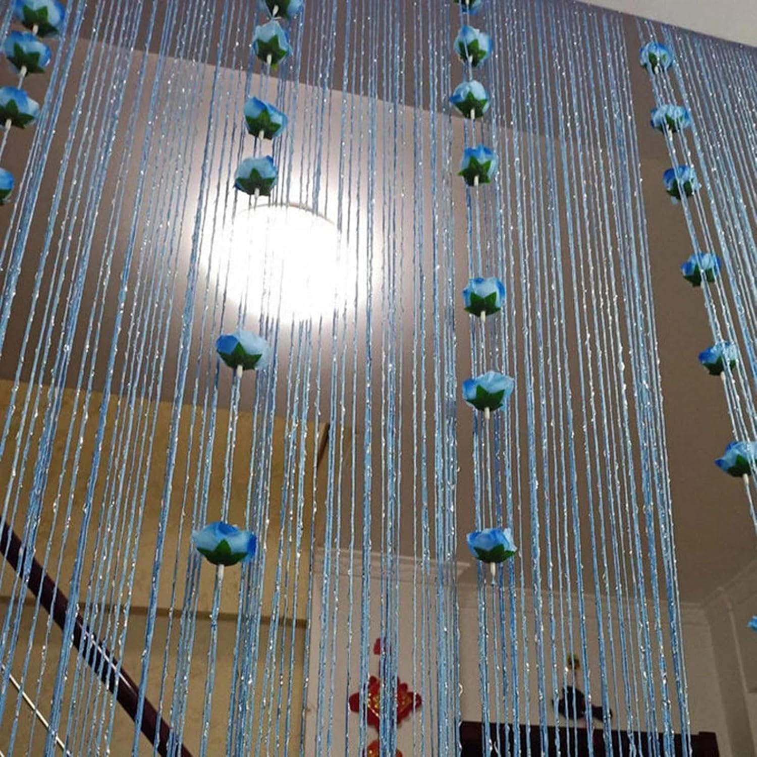 Generic Rose Thread Door Curtain Blue 100x200cm