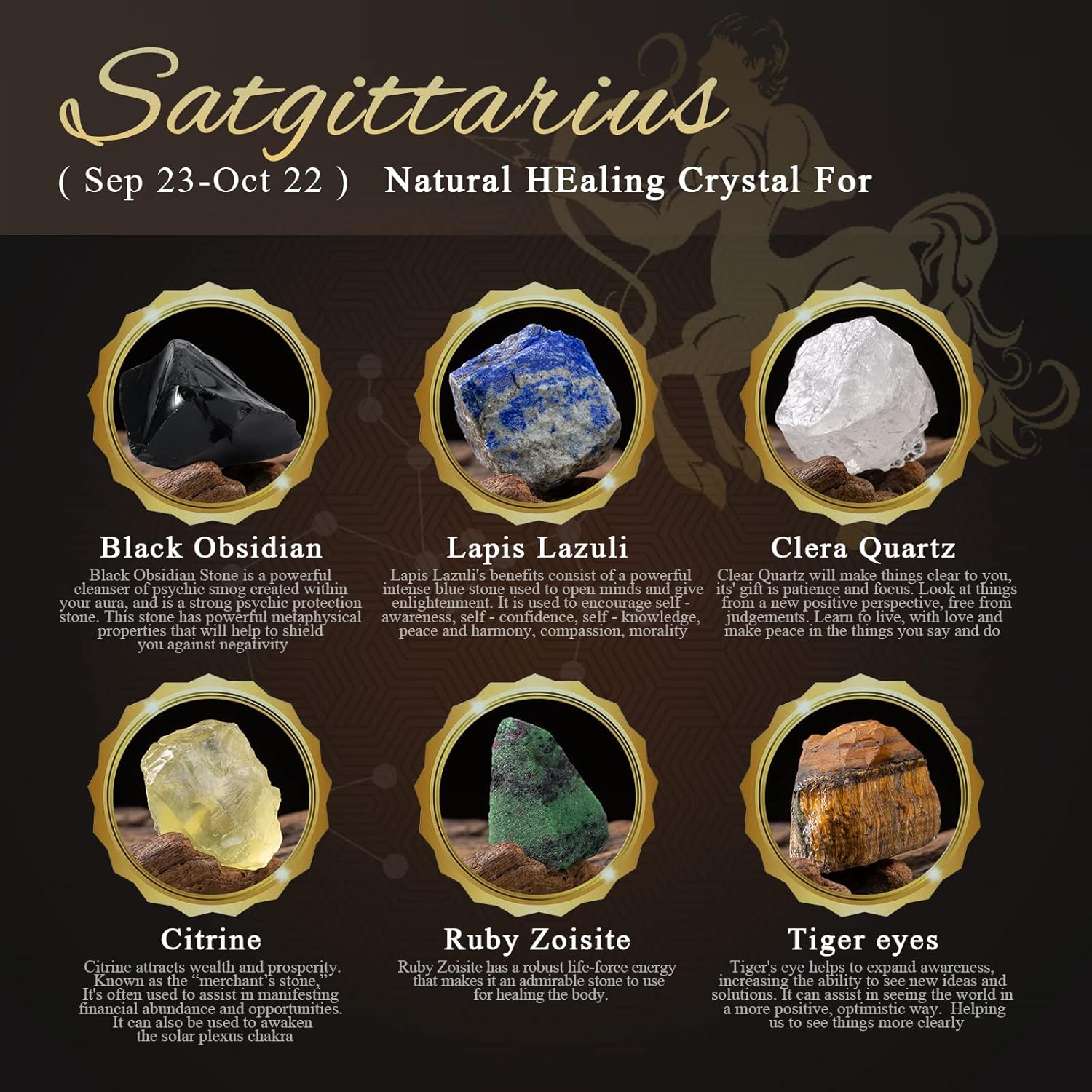 Nicetage Sagittarius Crystal Stones Set with Bracelet