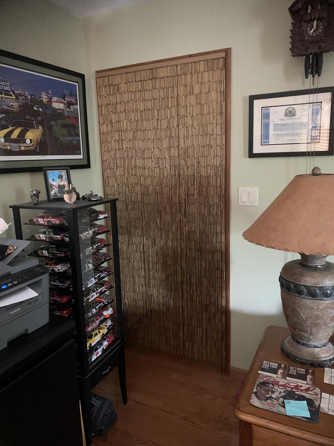 ABeadedCurtain Real 125 Strand Bamboo Beaded Curtain with Hanging Hardware
