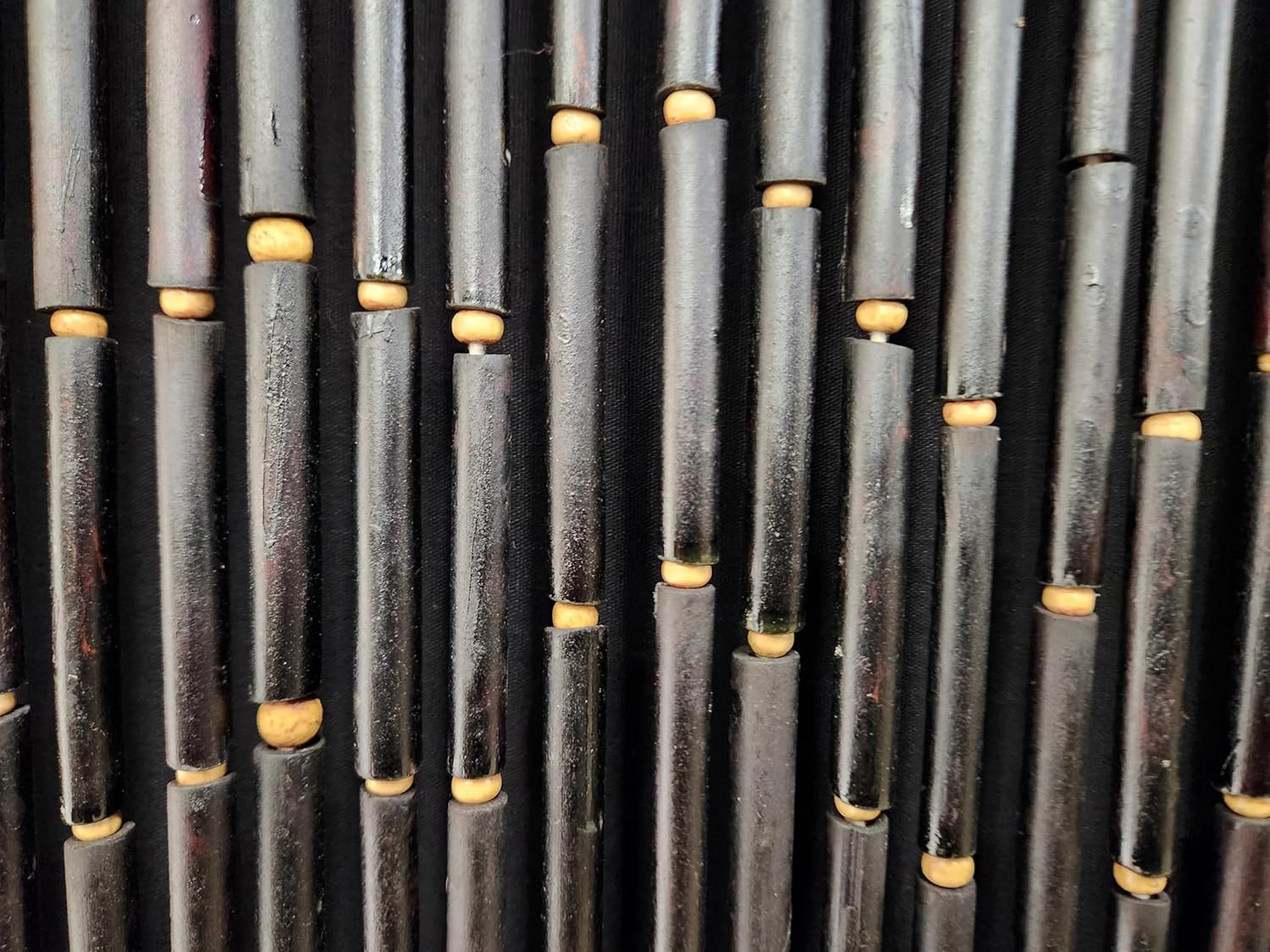 ABeadedCurtain - Ebony Black Bamboo Bead Curtain