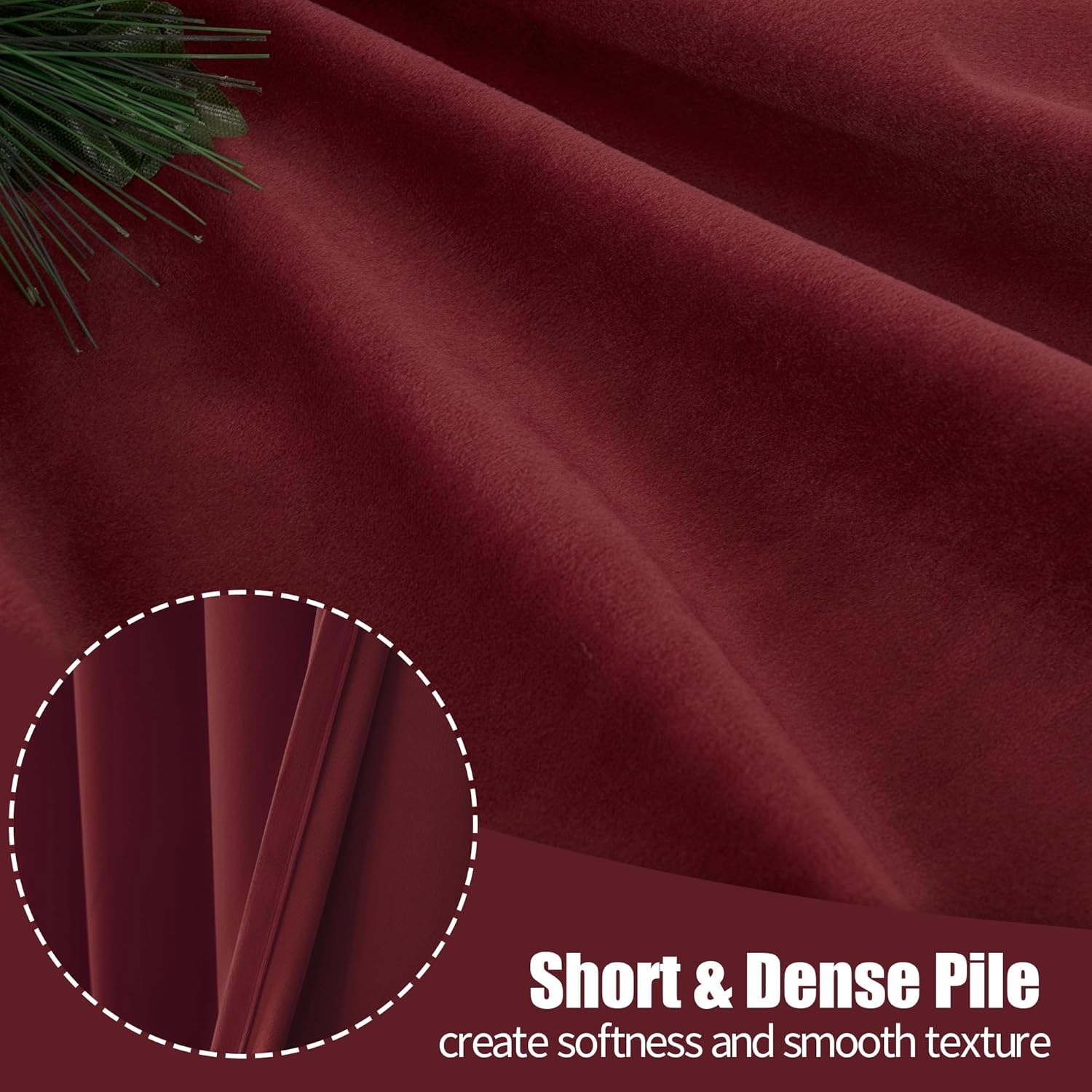 YoungsTex Burgundy Velvet Curtains 2 Panels 52x84 Inch