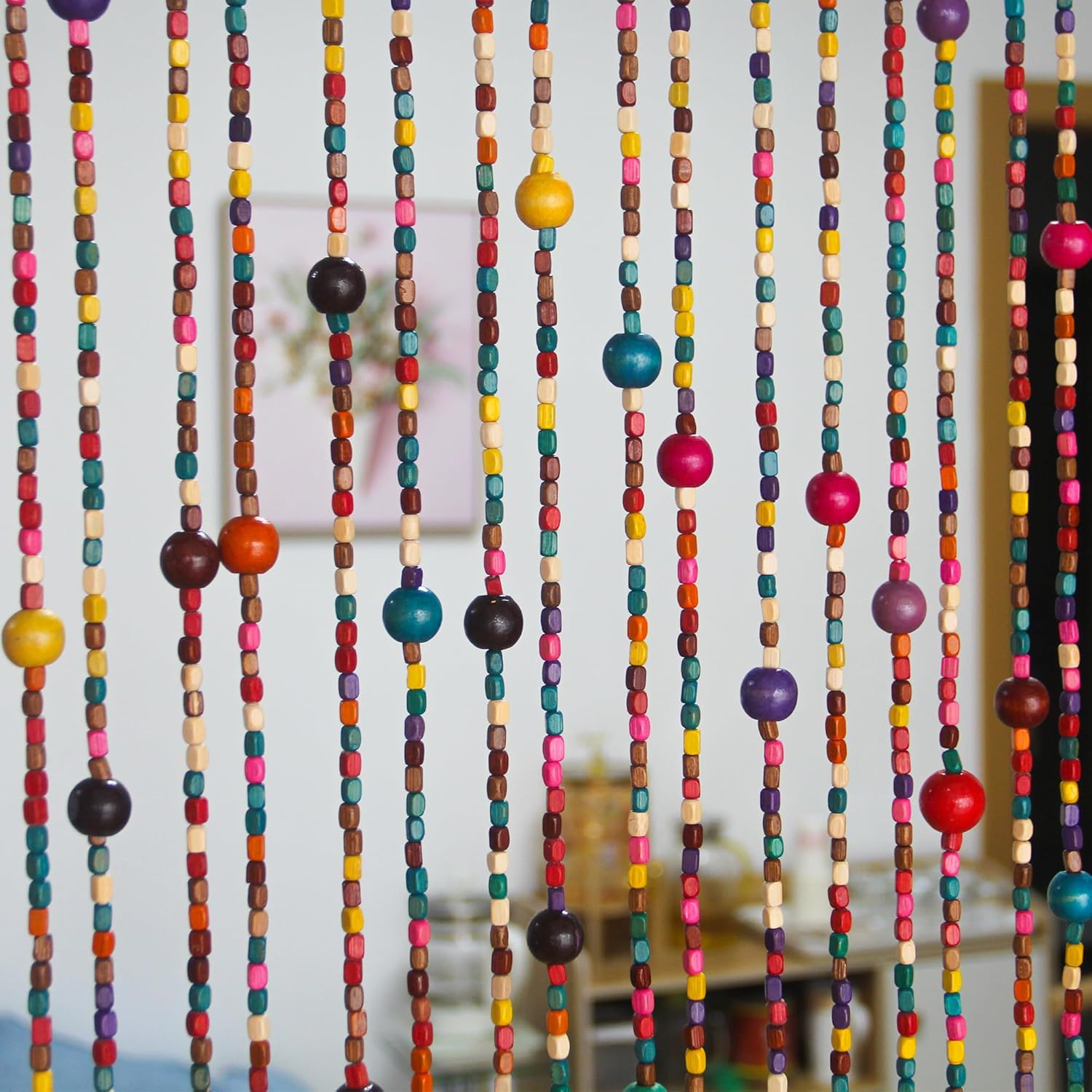 38 Strands Rainbow Boho Door Bead Curtain 1