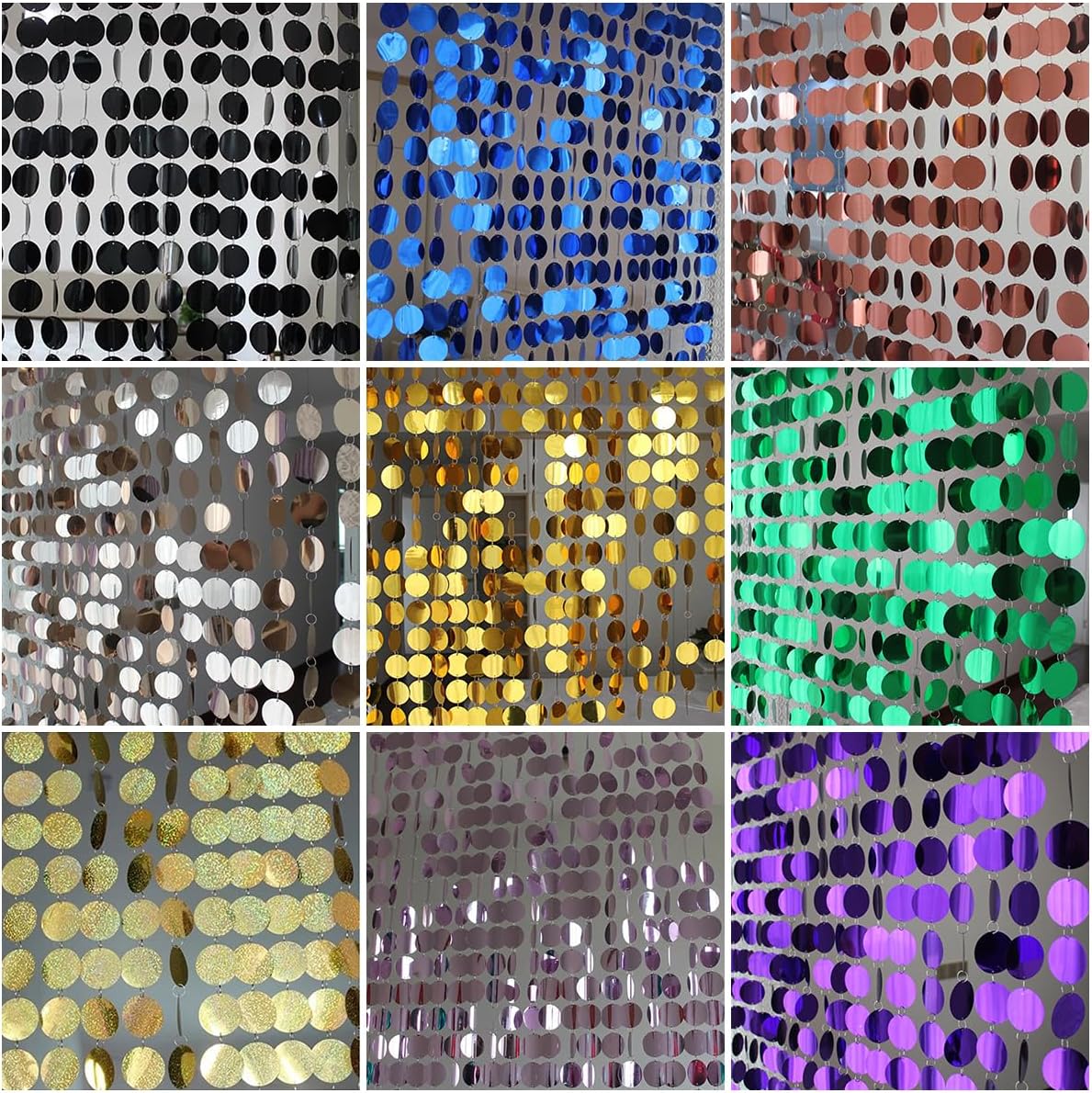 ECYC Ltd Shimmer Sequin Beaded Curtain Set of 5