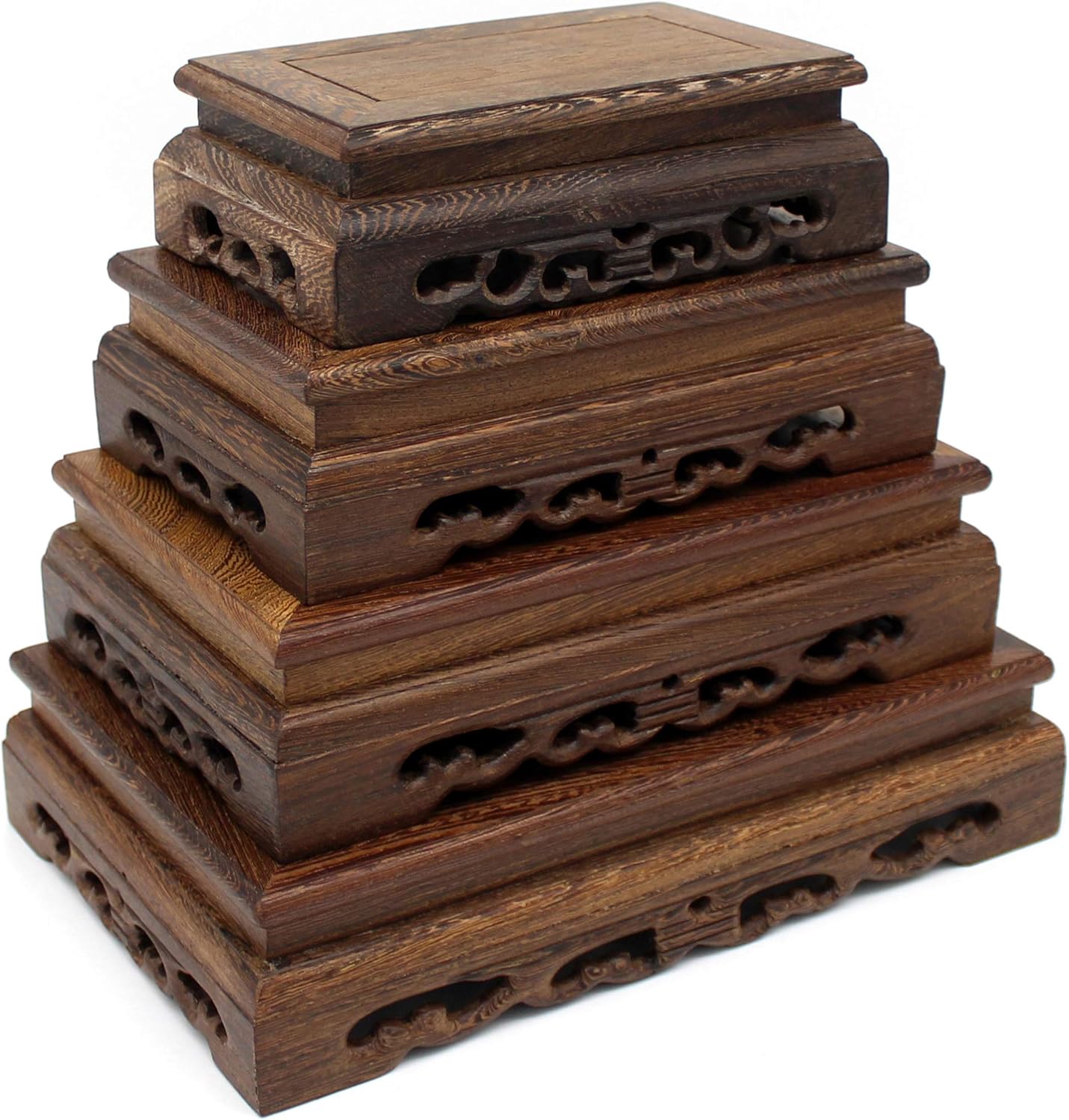 Rustic Rosewood Rectangle Display Stand Pedestal