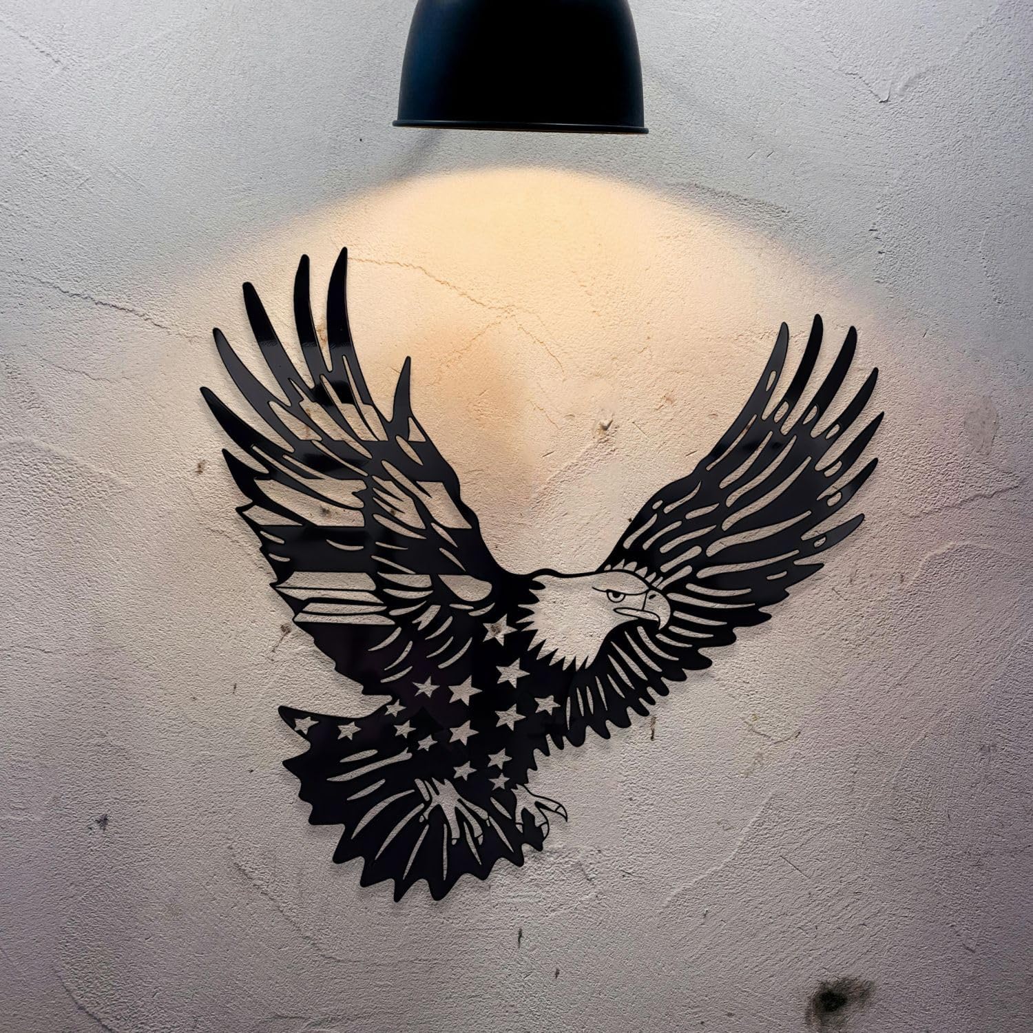 Patriotic Bald Eagle Flag Metal Wall Art 30 Inch