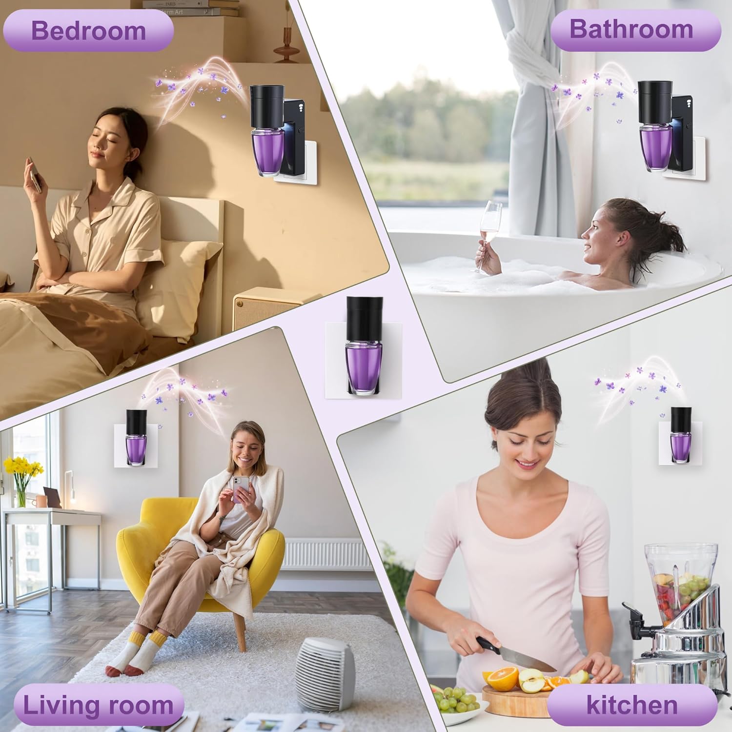 ROSSEX 2PCS Wall Fragrance Plug In with Night Light