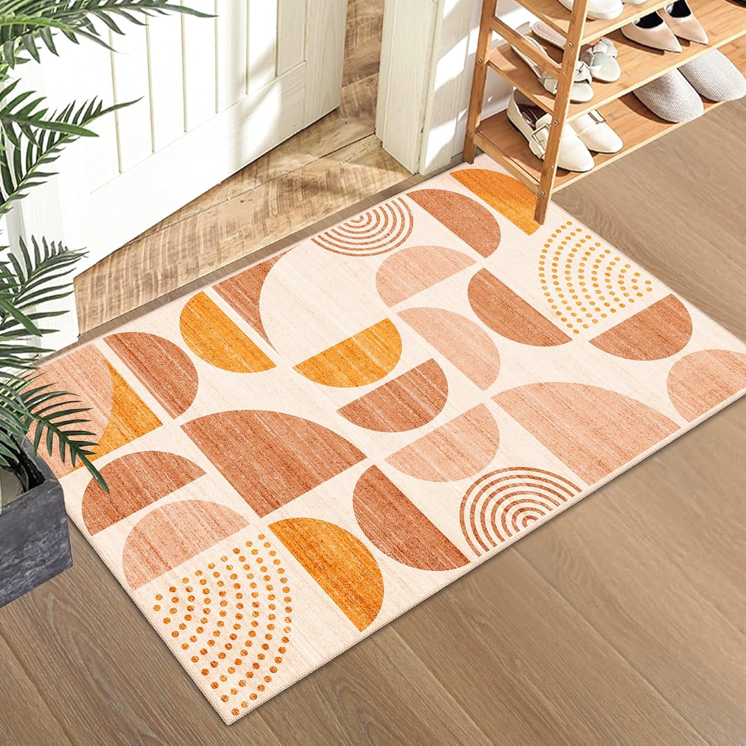 MUJOO Boho 2x3 Area Rug Washable Non Slip