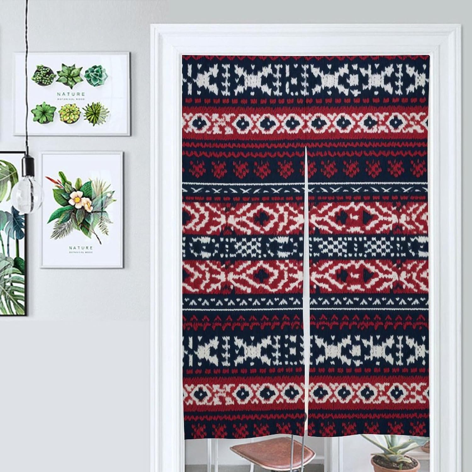 Japanese Noren Tweed Knitted Door Curtain 34x57 Inch