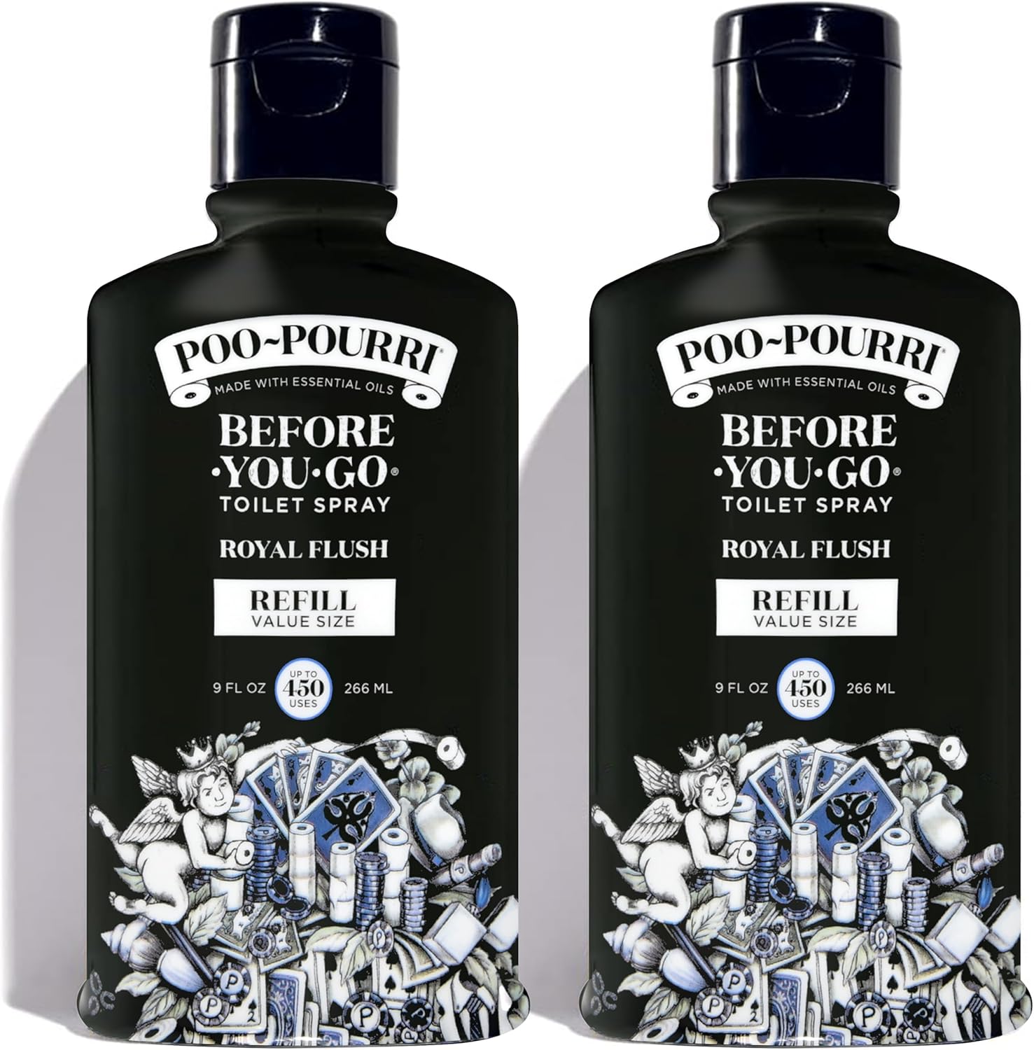 Poo-Pourri Toilet Spray Refill 9 Fl Oz 2 Pack Eucalyptus Spearmint